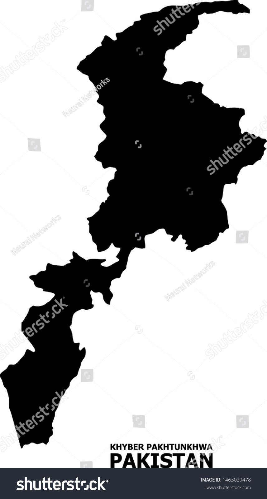 Vector Map Khyber Pakhtunkhwa Province Caption Stock Vector Royalty