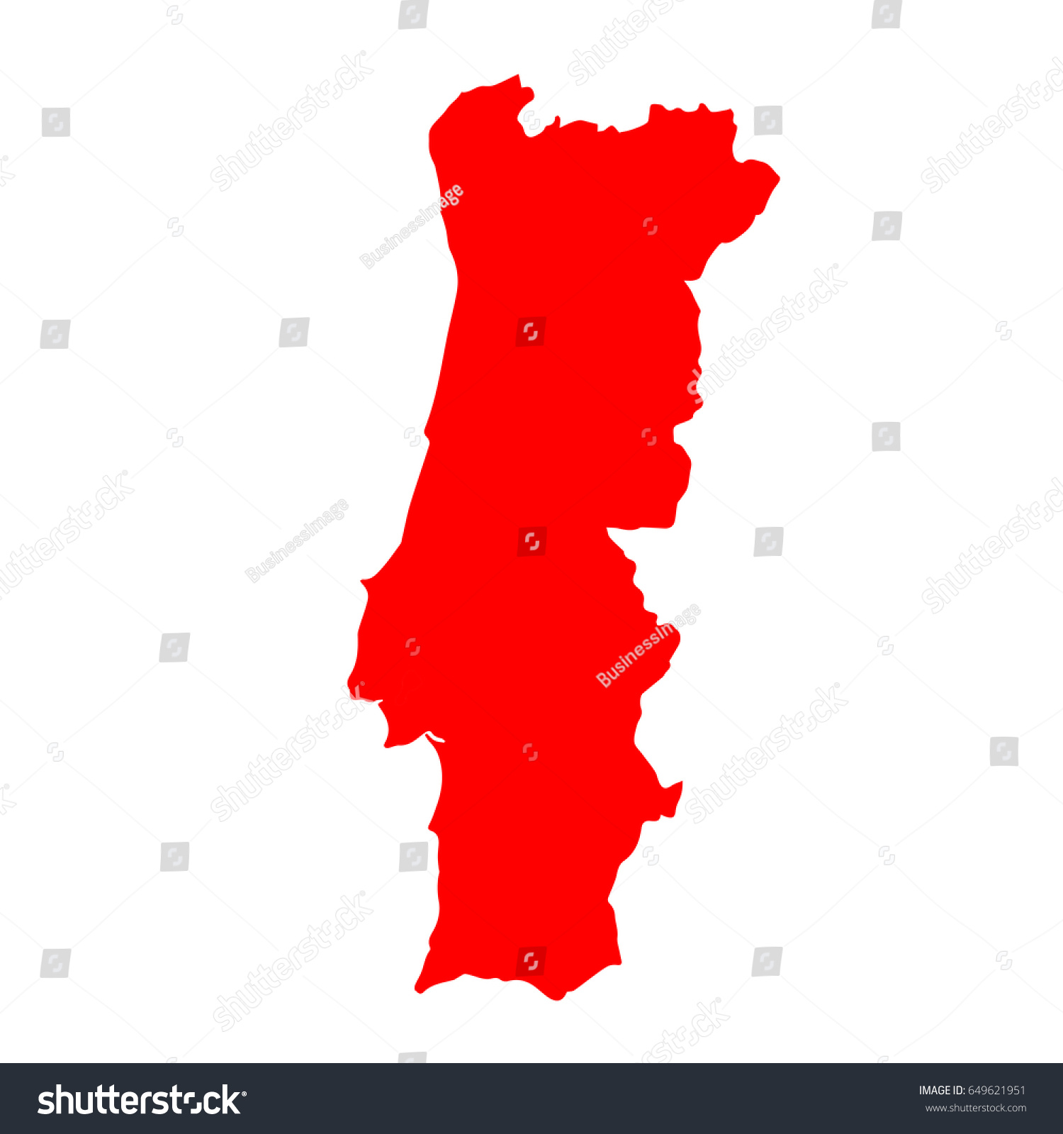 Vector Map Portugal Stock Vector Royalty Free 649621951 Shutterstock