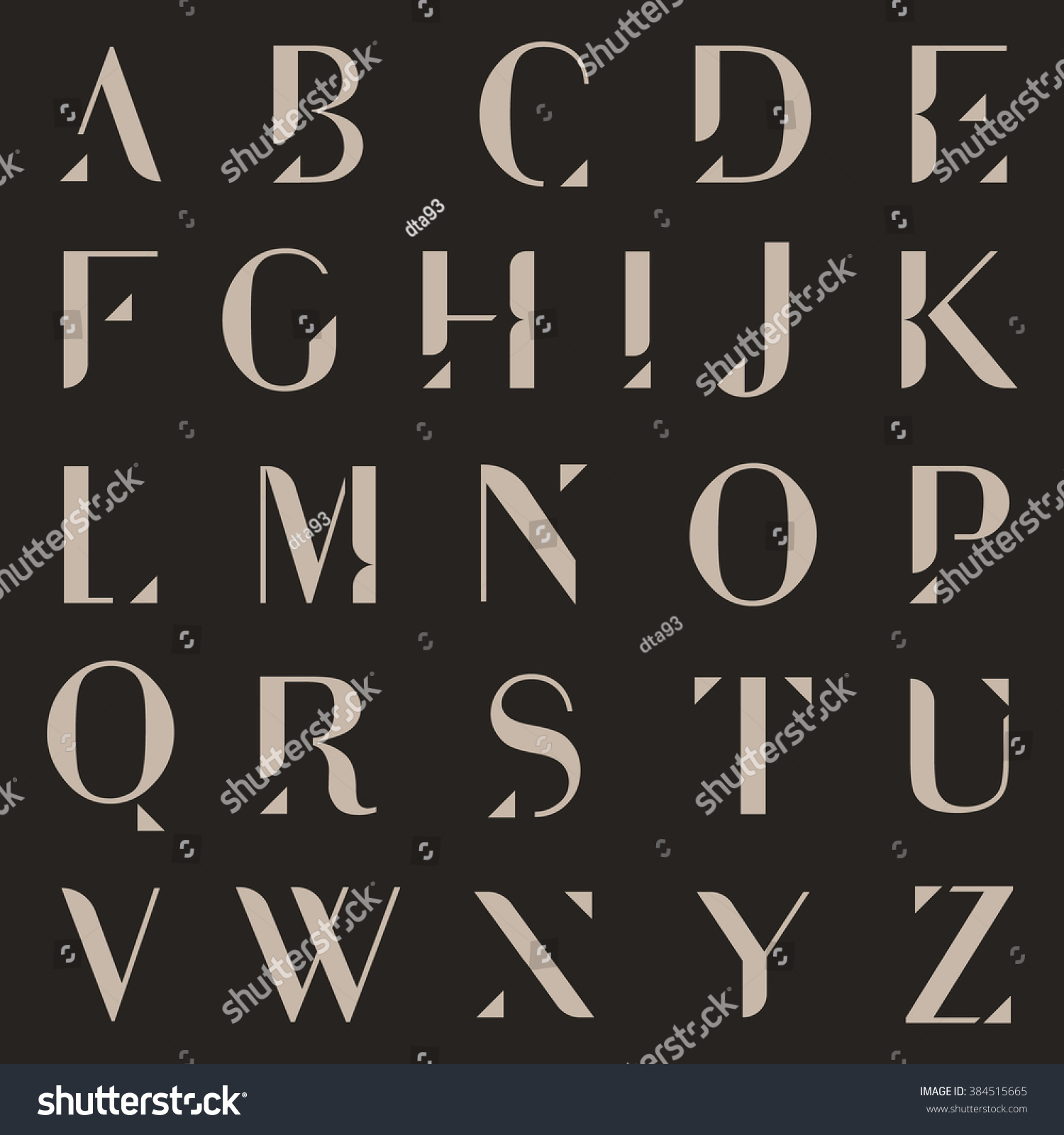 Vector Minimalist Alphabet Set Stock Vector Royalty Free 384515665