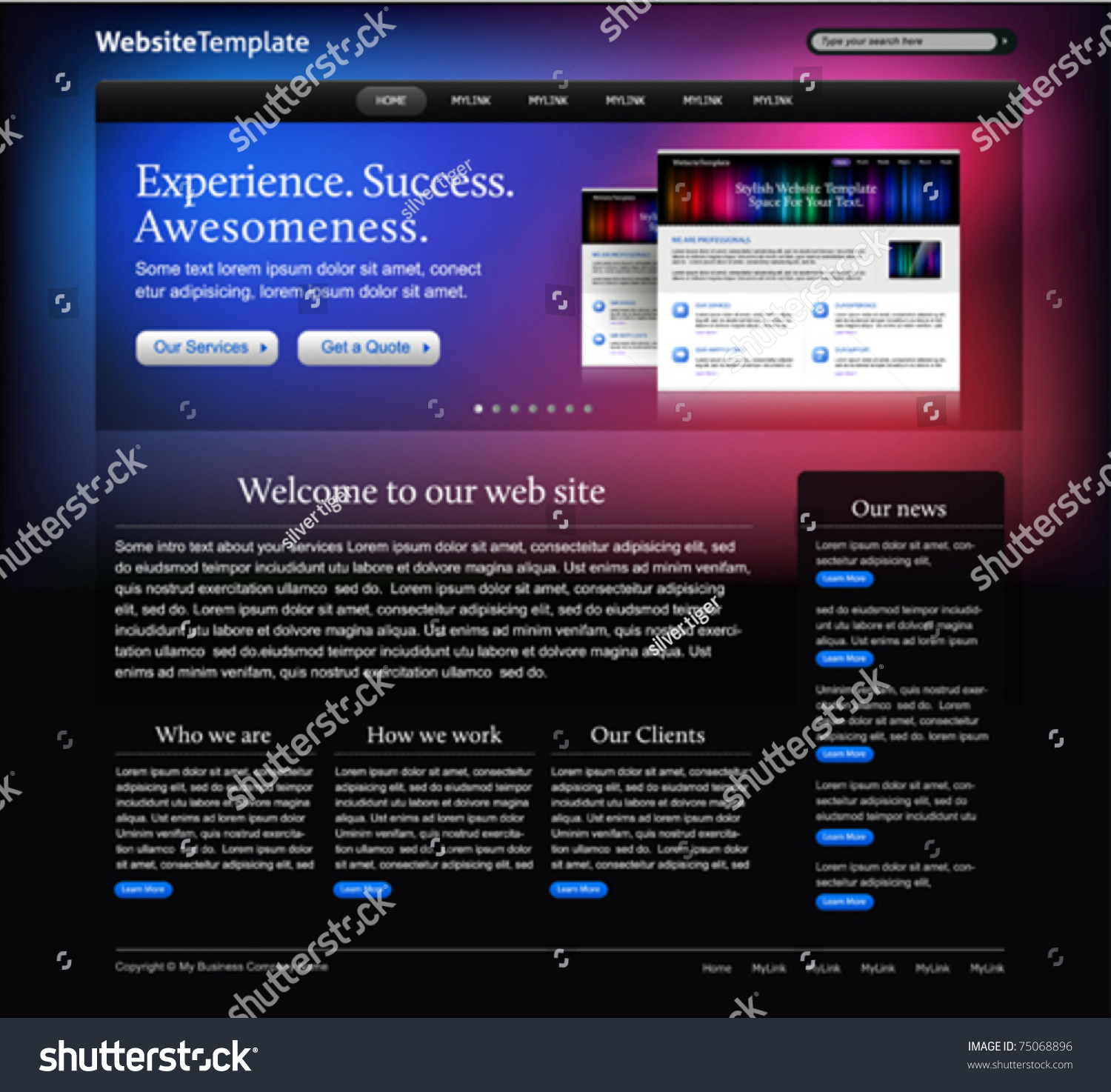 Vector Modern Website Abstract Business Web Design Template 75068896 Shutterstock Modern Business Website Templates
