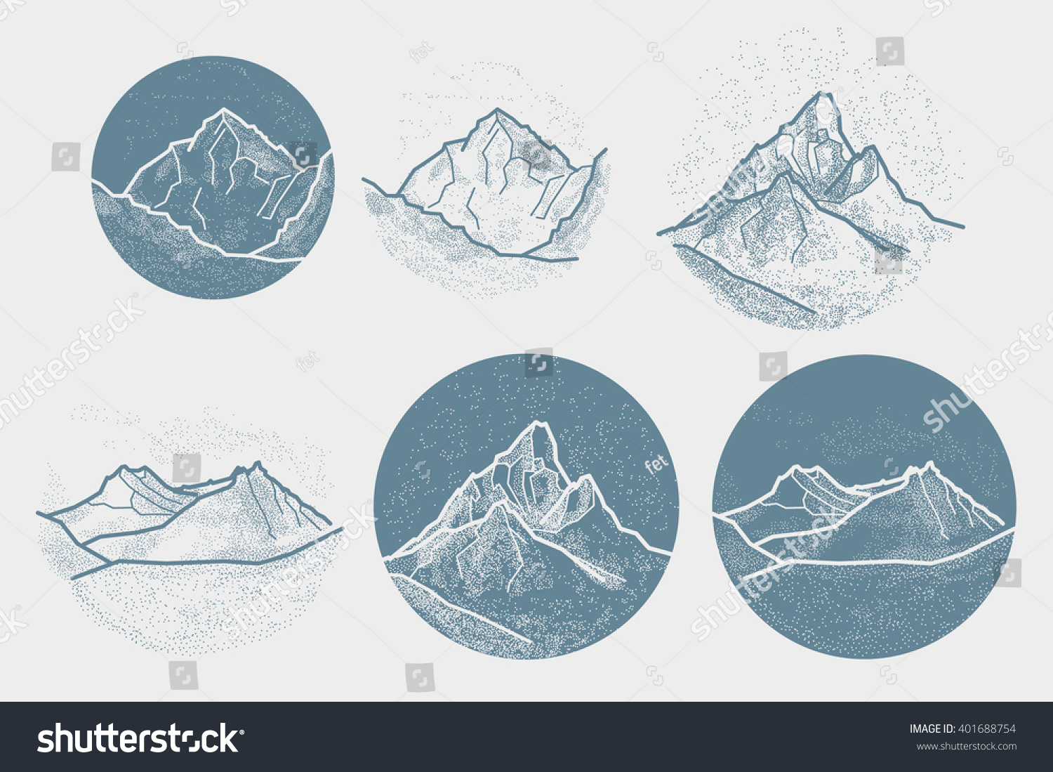 Vector Mountains Tattoo Blackwork dot work hipster geometry Vector Mountains Tattoo Blackwork dot work hipster geometry