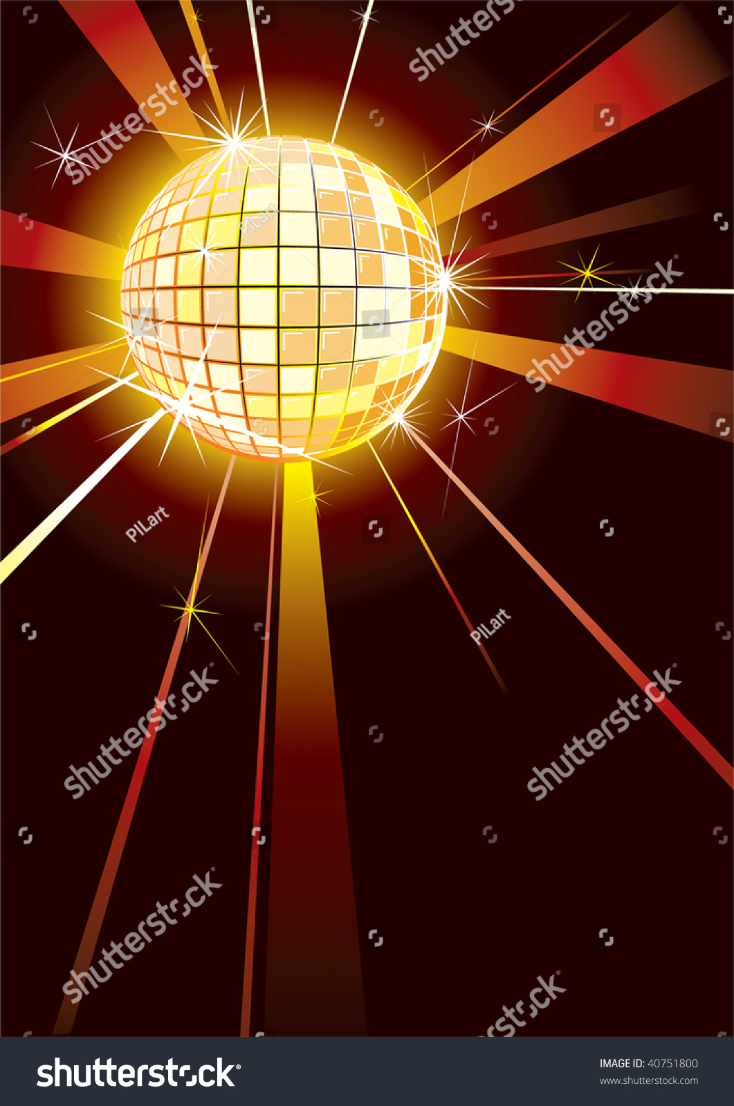 Vector Music Background Sparkly Disco Ball Stock Vector 40751800