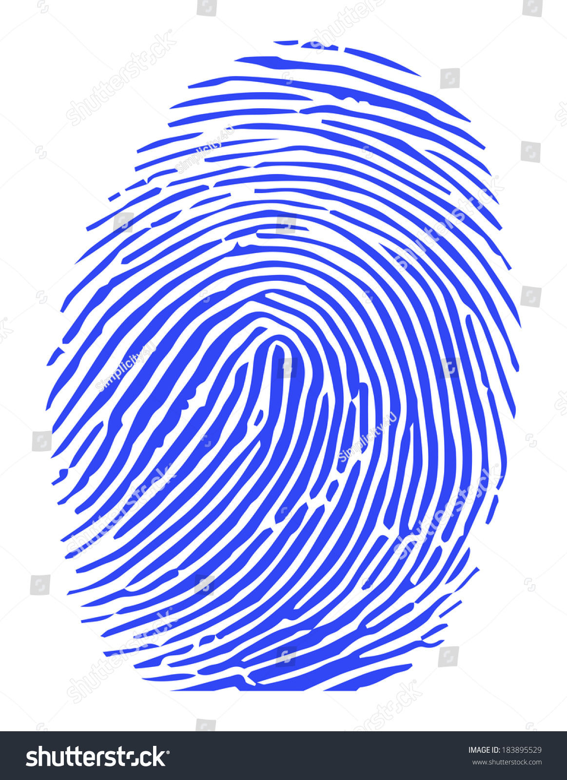 Vector Blue Fingerprint Stock Vector 183895529 - Shutterstock