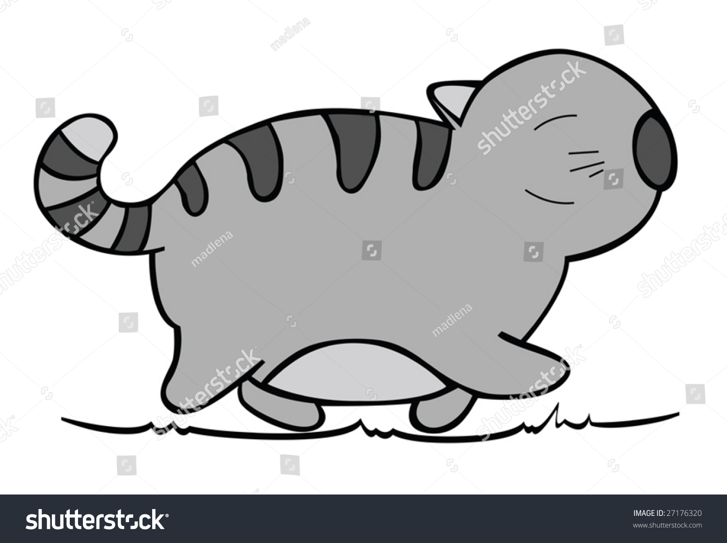 Vector Of Cartoon Cat 02. Funny Illustration. - 27176320 : Shutterstock