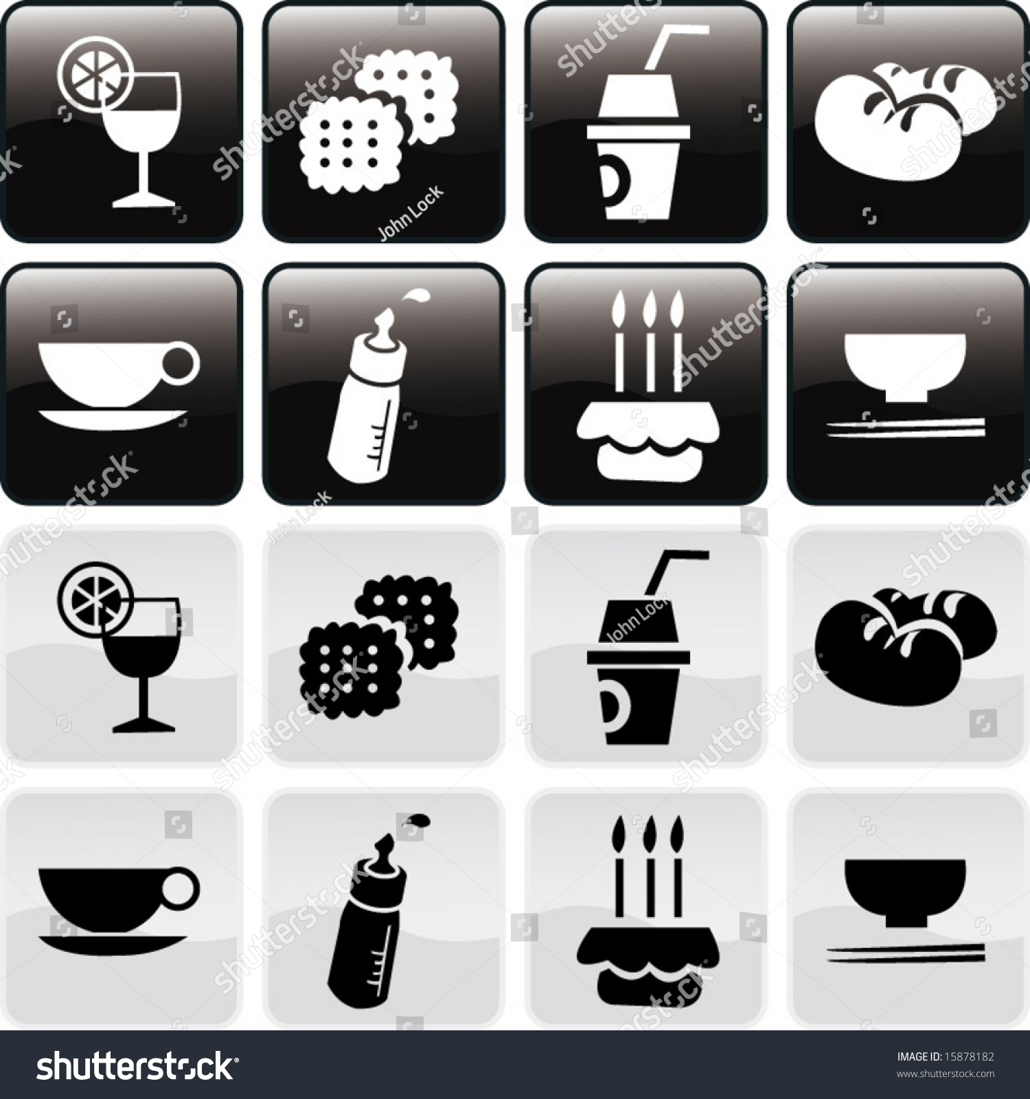 Vector Of Symbols And Icons In Both Black And White-38 - 15878182