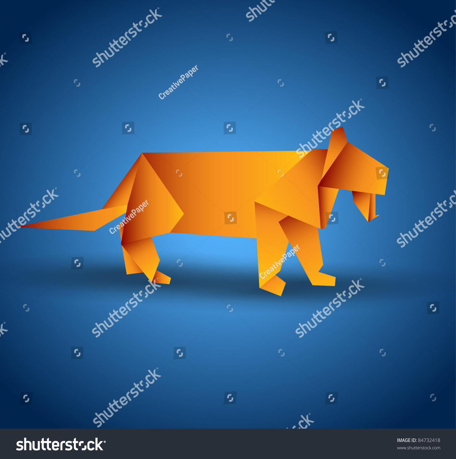 Vector Origami Tiger 84732418 Shutterstock