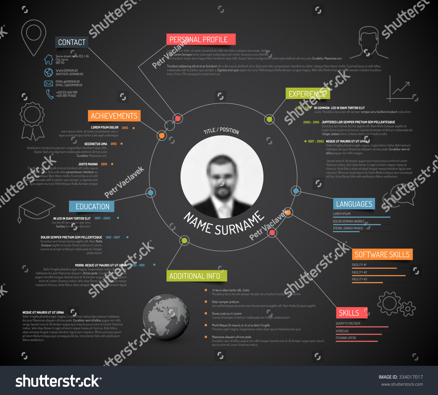 Vector Original Minimalist Cv / Resume Template Creative Version With