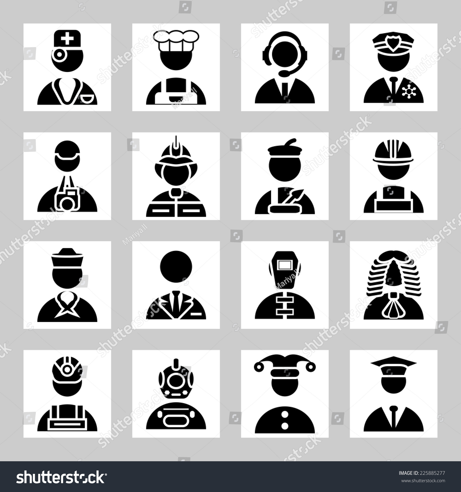 Vector People And Professions Icons Set - 225885277 : Shutterstock