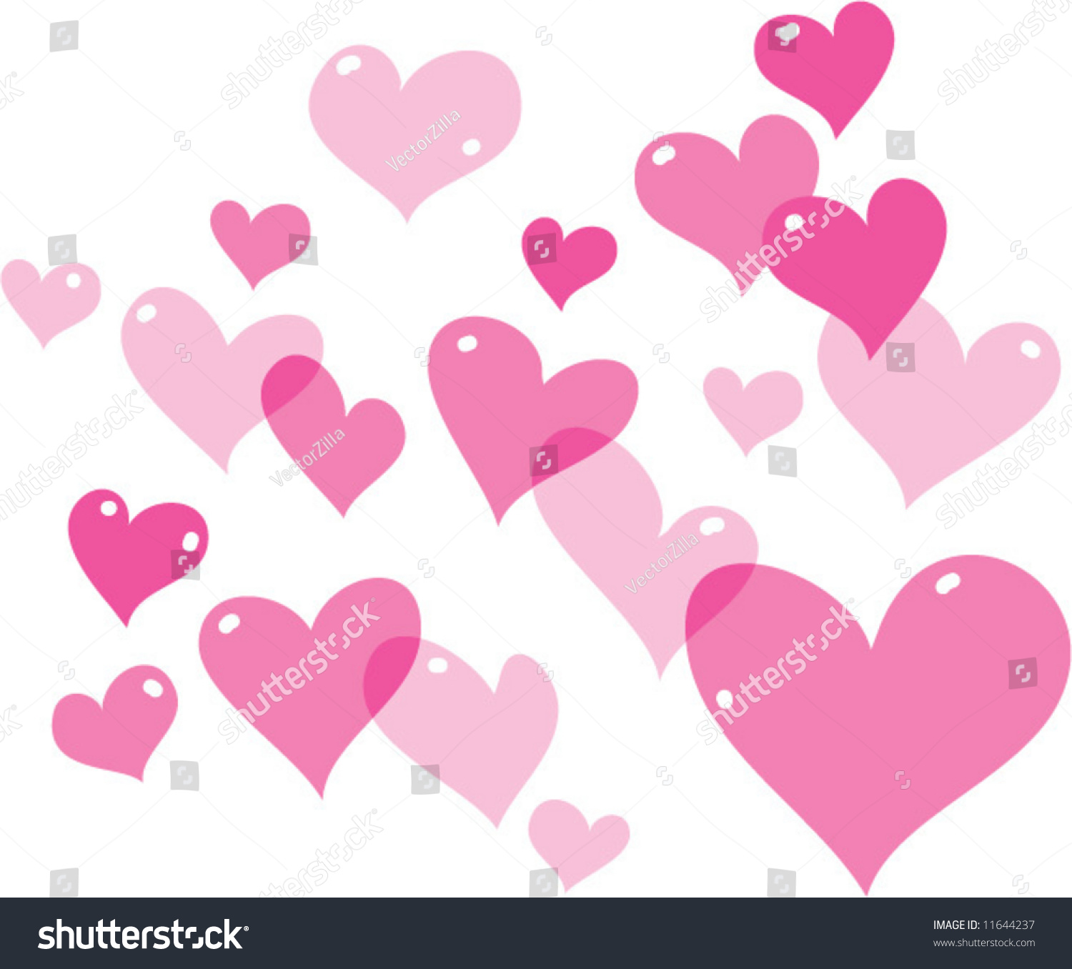 Vector Pink Floating Hearts Stock Vector 11644237 Shutterstock