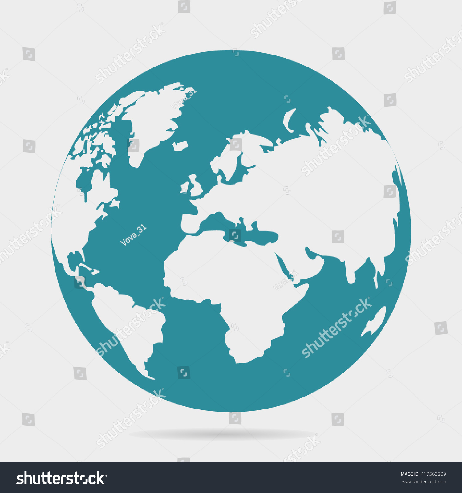 Vector Planet Earth Icon Flat Planet Stock Vector Royalty Free