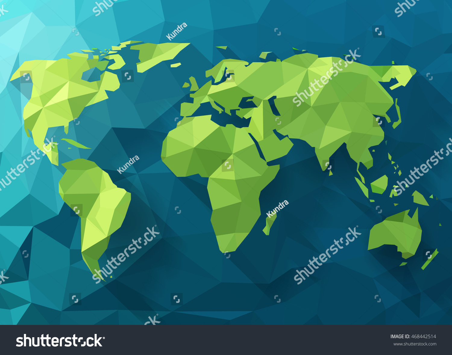 Vector Polygonal World Map Low Poly Stock Vector Royalty Free