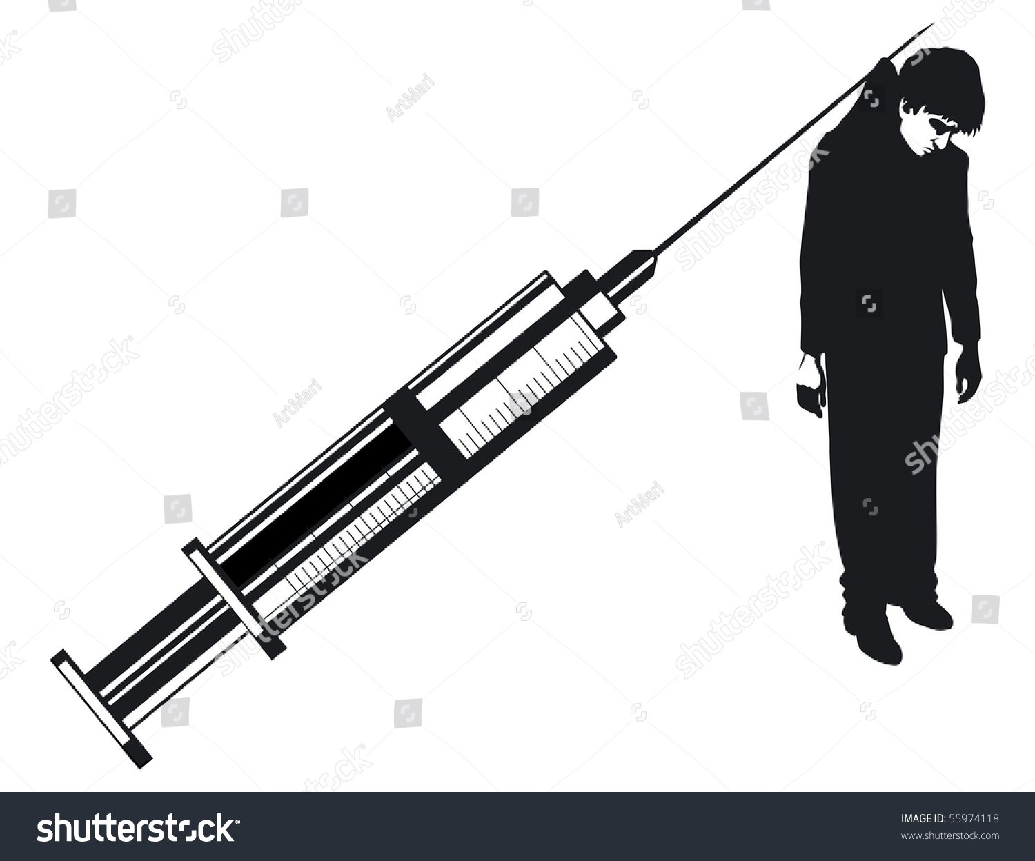 Vector Poster Against Drug Abuse Man Stock Vector 55974118 - Shutterstock