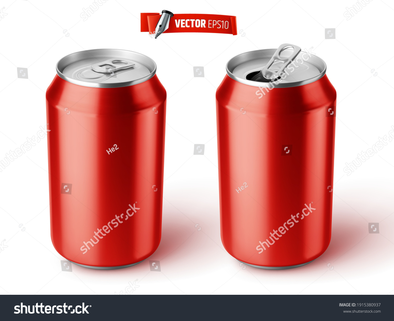 Vector Realistic Red Soda Cans On Stock Vector Royalty Free