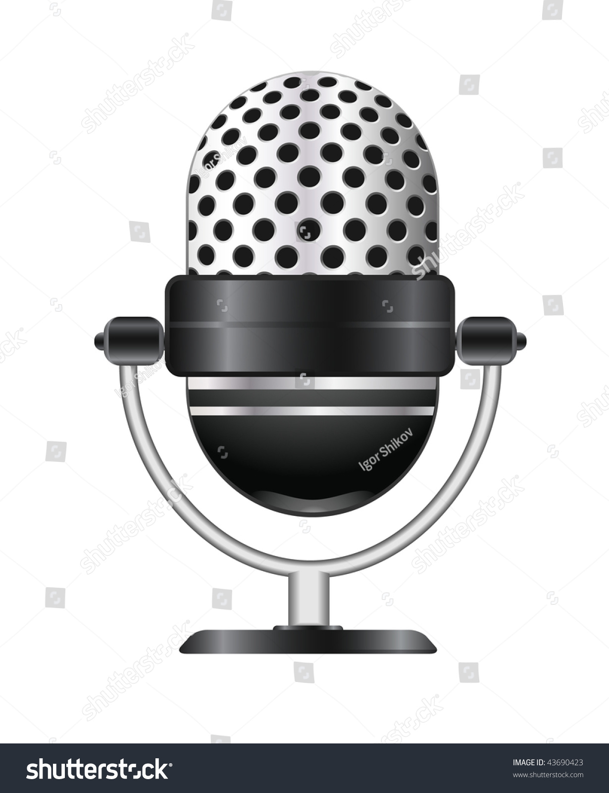 Vector Retro Microphone - 43690423 : Shutterstock