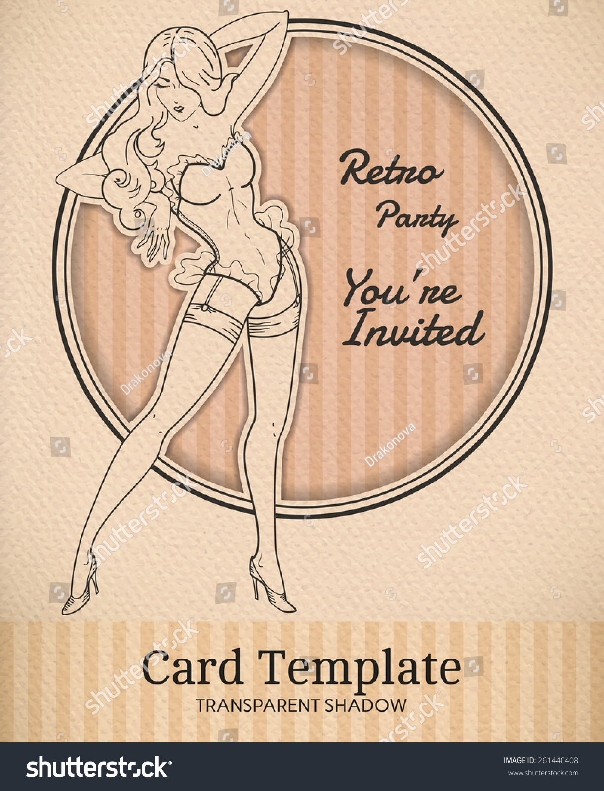 Vector Retro Pinup Sexy Woman Illustration Stock Vector Royalty Free Shutterstock