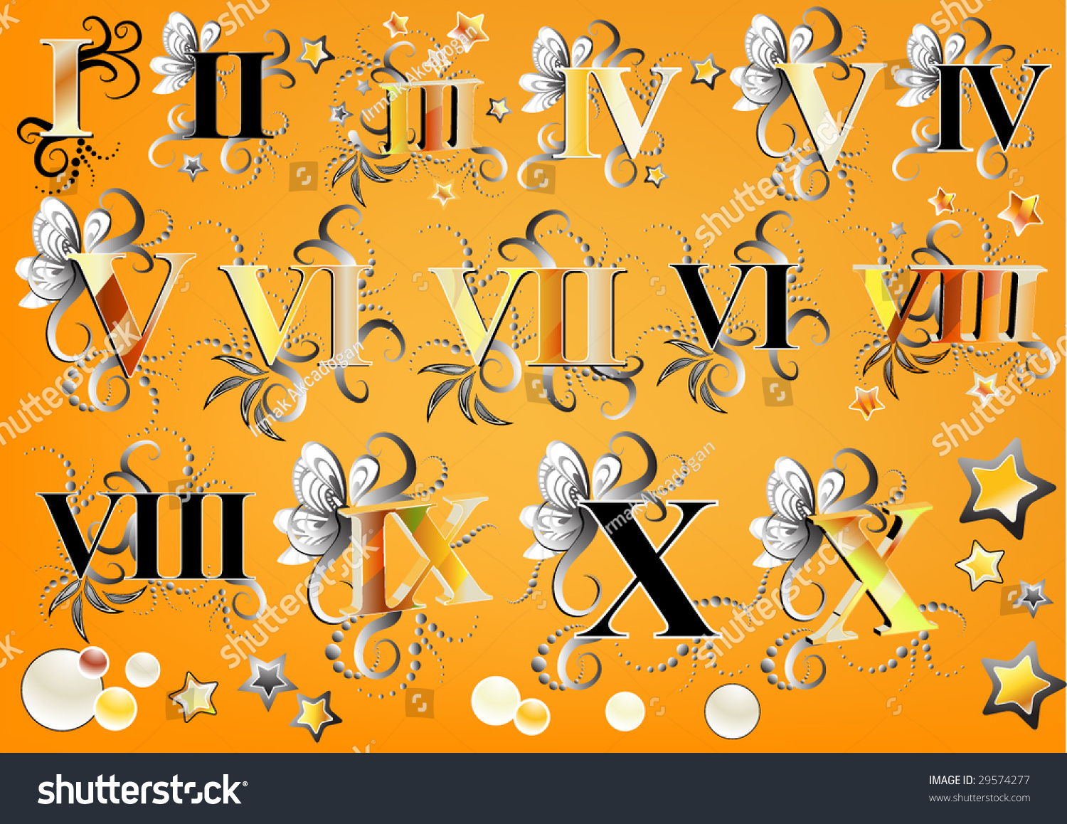 Vector Roman Numeral Set 29574277 Shutterstock 