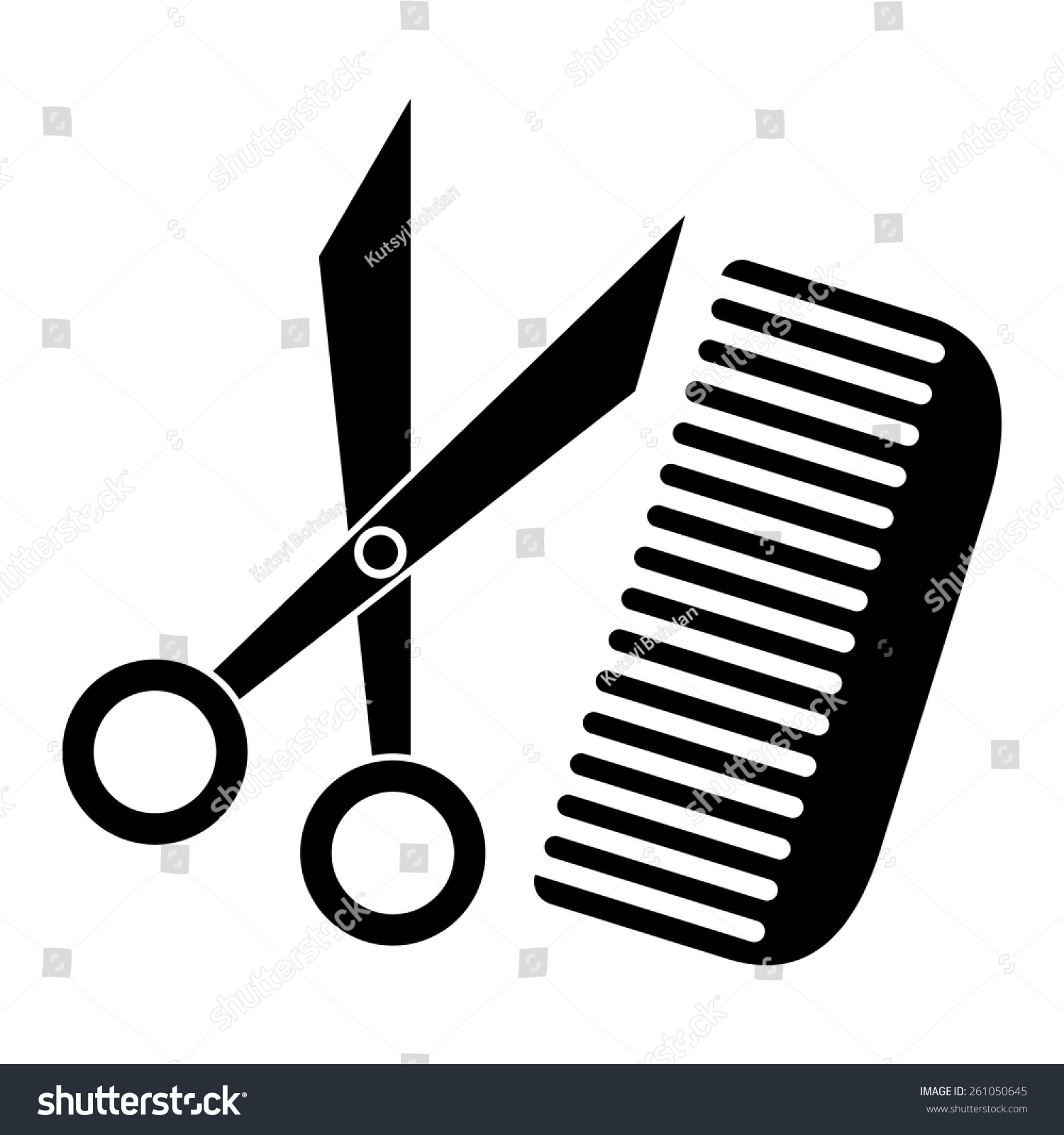 Vector Scissors And Comb - 261050645 : Shutterstock