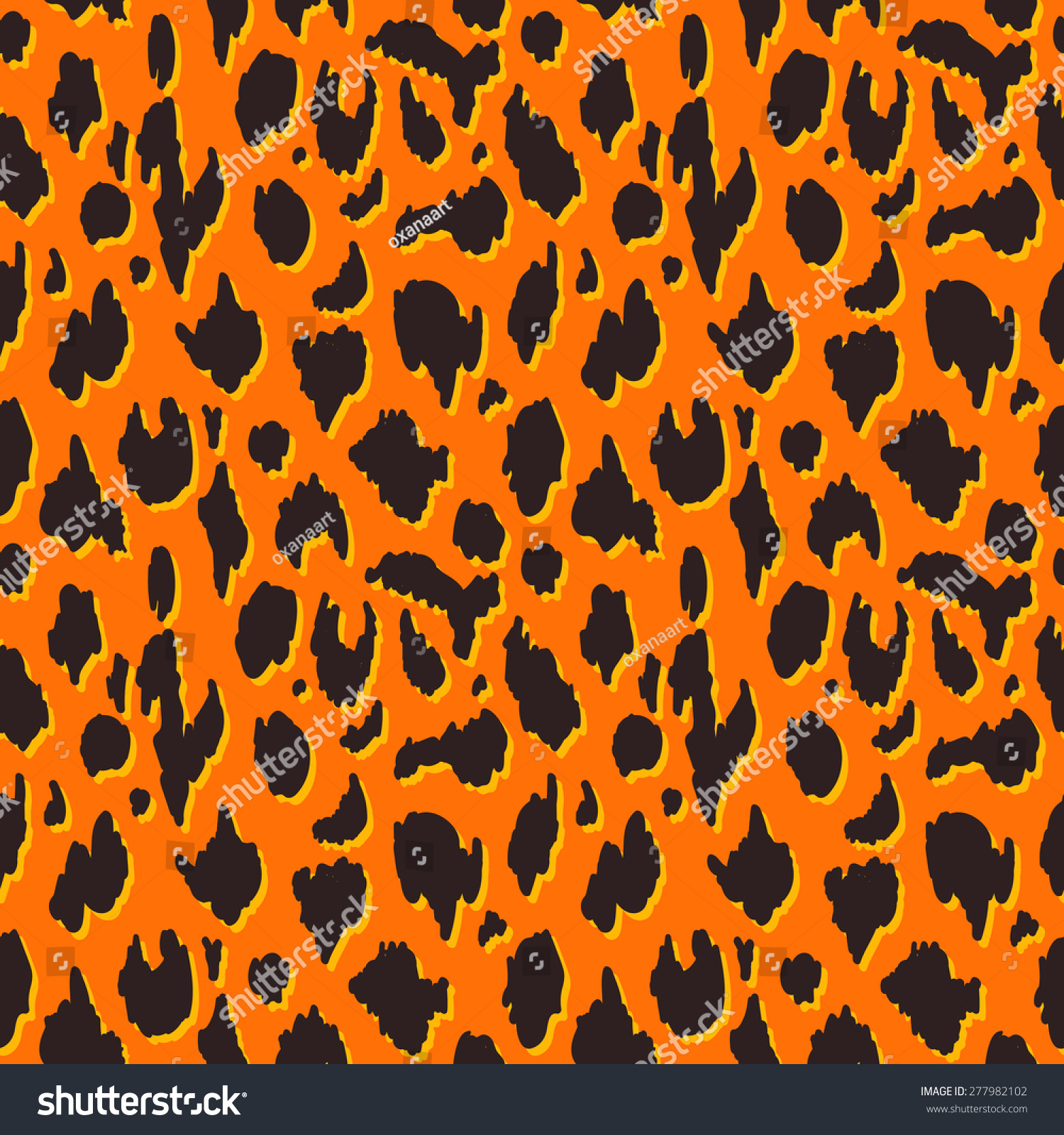 Vector Seamless Panther Pattern, Wild Big Cat Fur 277982102