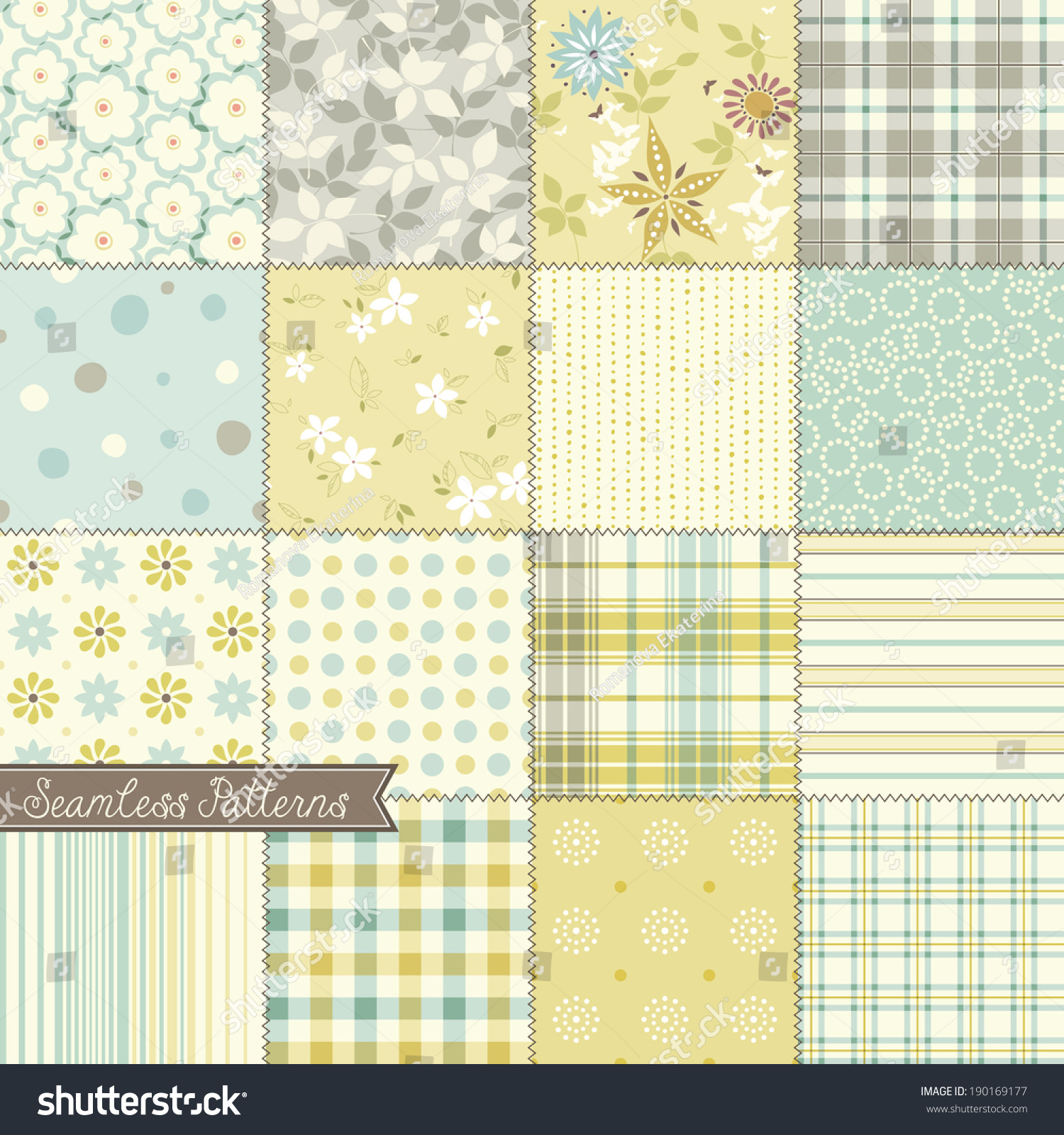 Vector Seamless Patterns. - 190169177 : Shutterstock