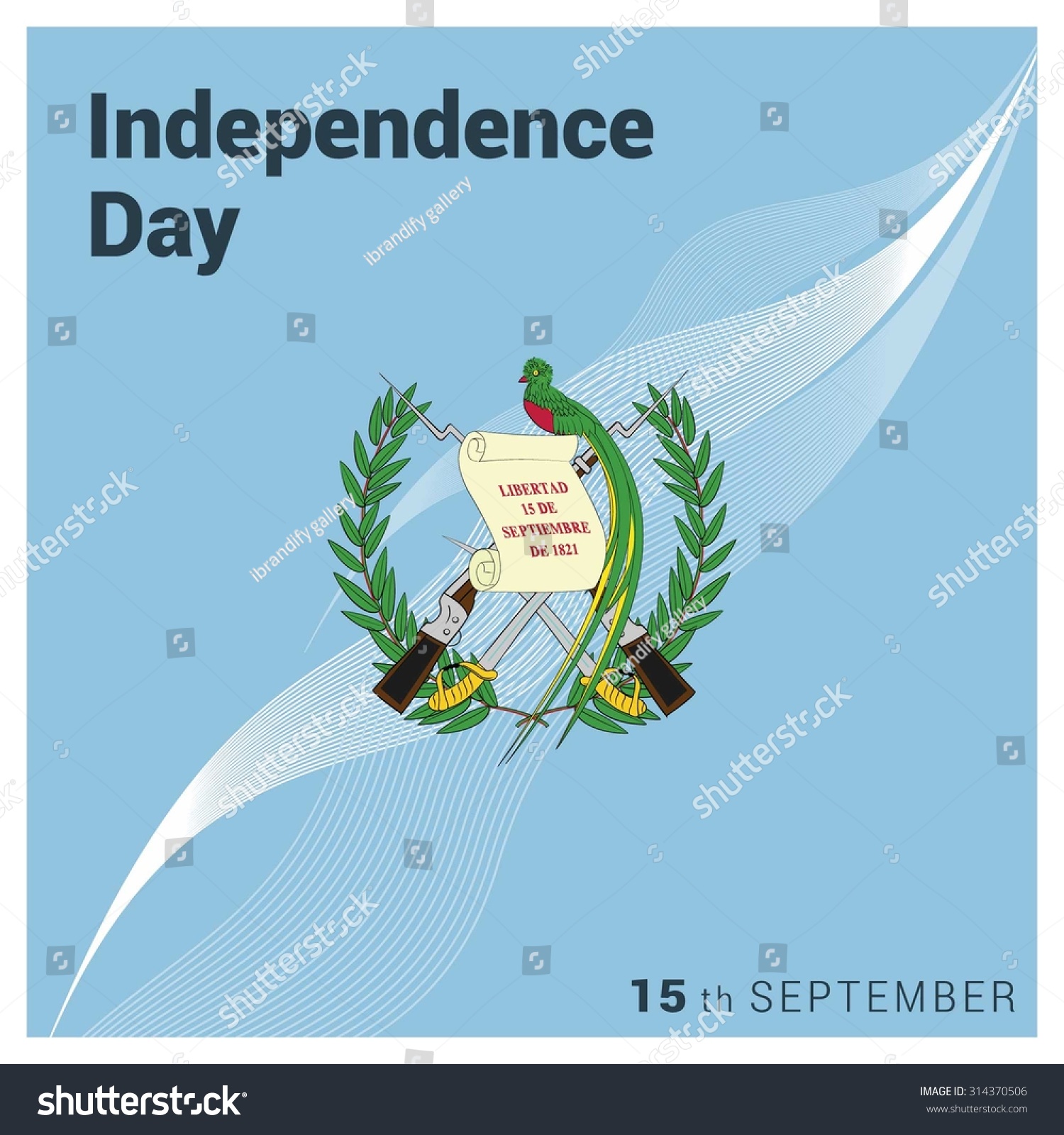 Vector 15 September Guatemala Independence Day Celebration Card Illustration 314370506 6391