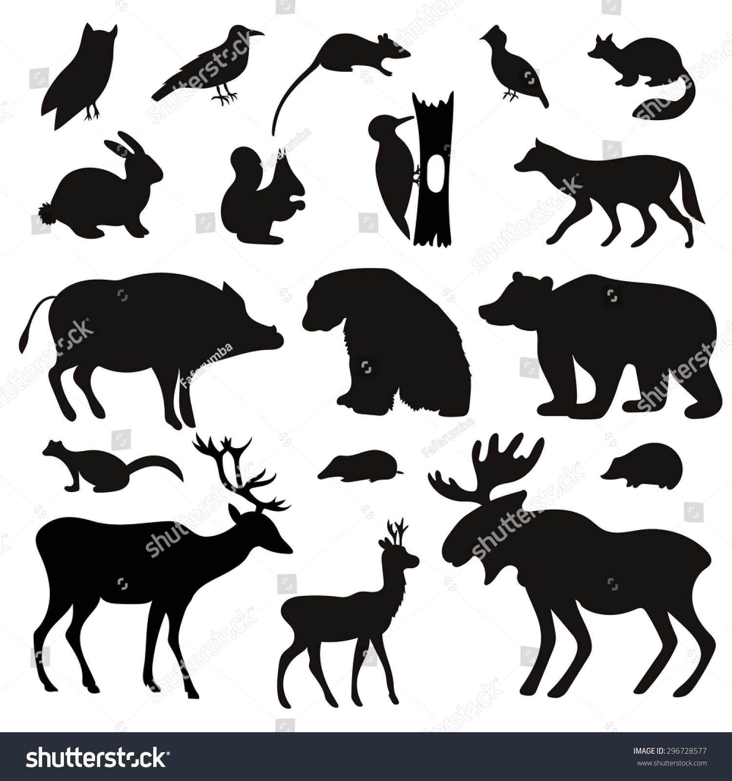 forest animals clipart black and white - photo #34