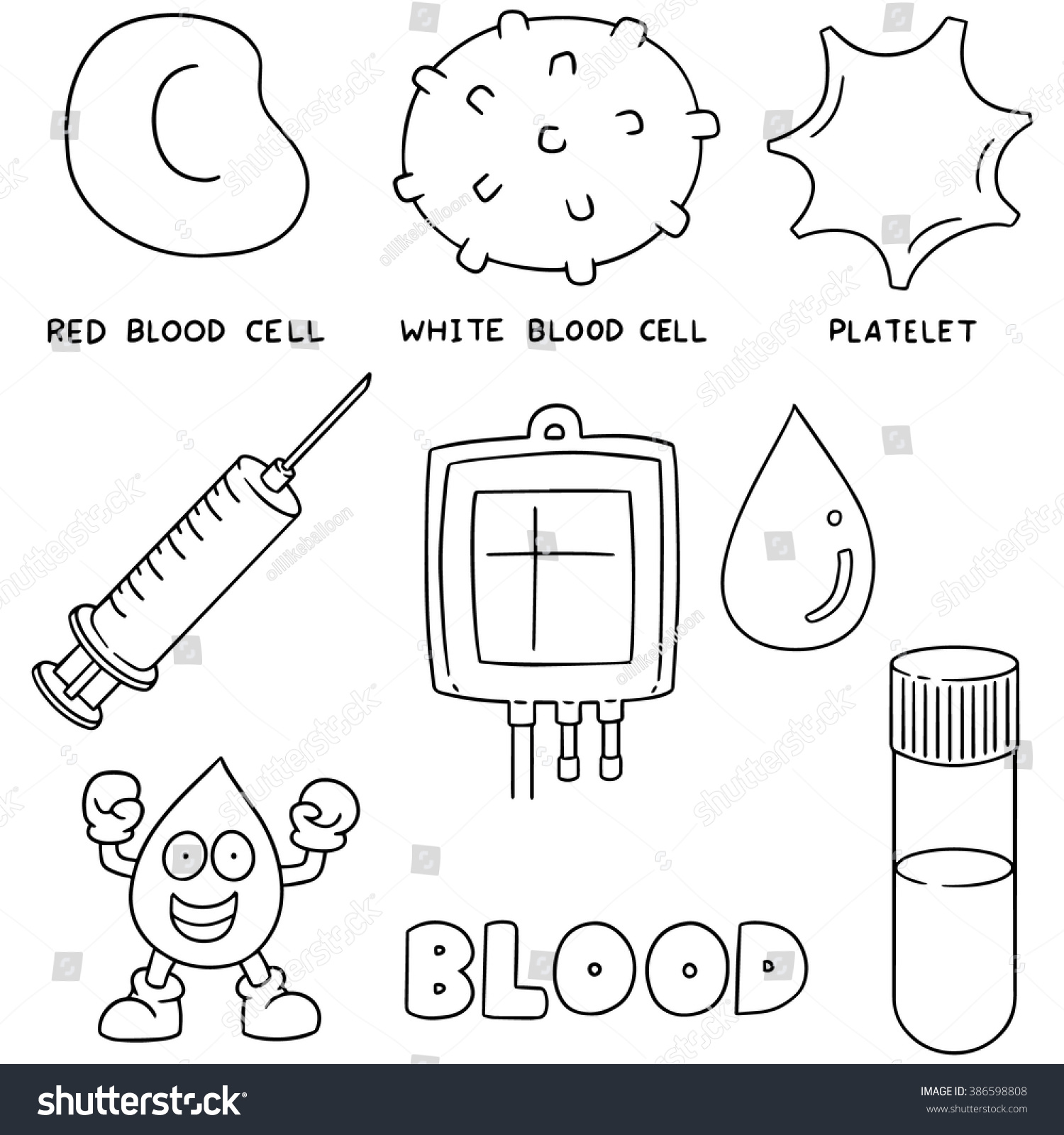 Vector Set Of Blood - 386598808 : Shutterstock