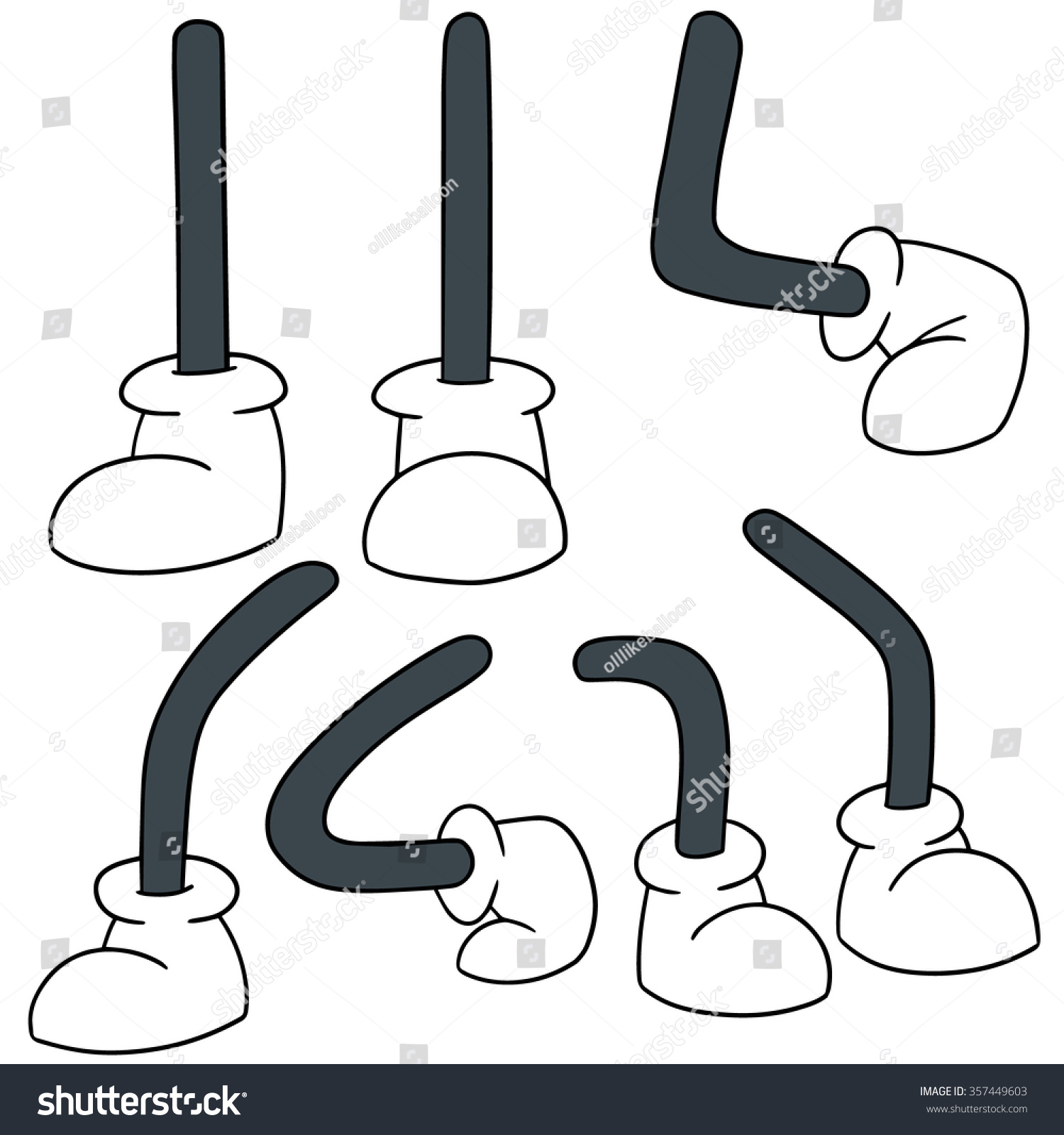 Vector Set Of Cartoon Leg - 357449603 : Shutterstock