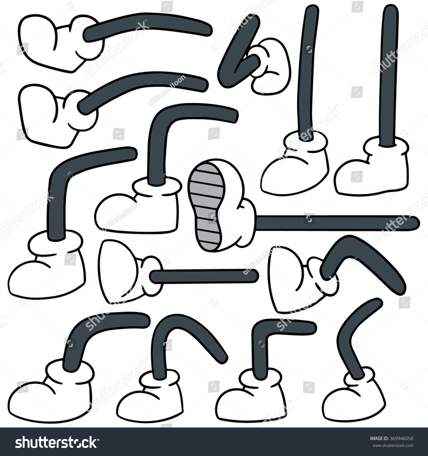 Vector Set Cartoon Leg Stock Vector 369946058 - Shutterstock