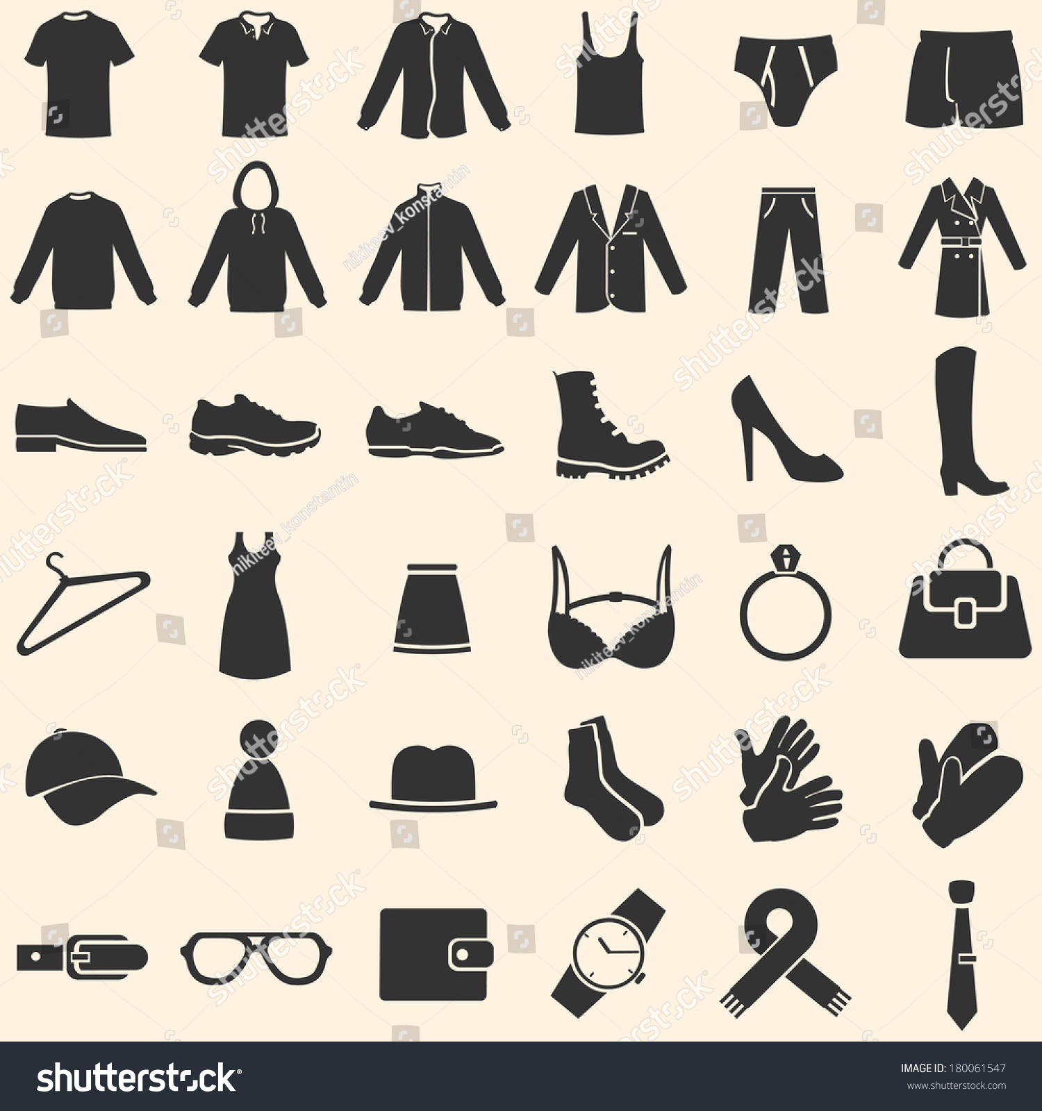 Vector Set Of Clothes Icons Shutterstock