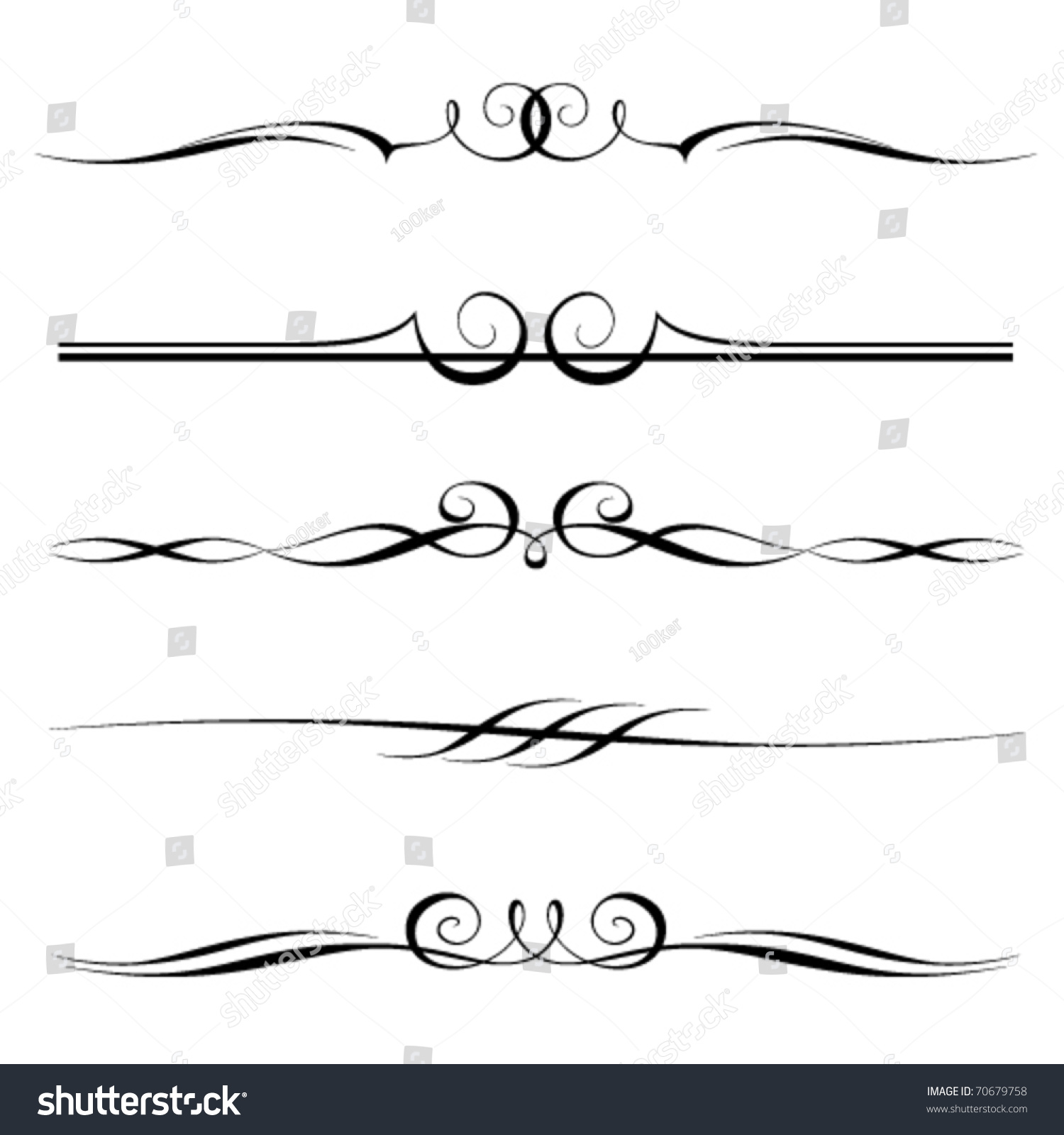 Vector Set Decorative Elements Border Page Stock Vector 70679758