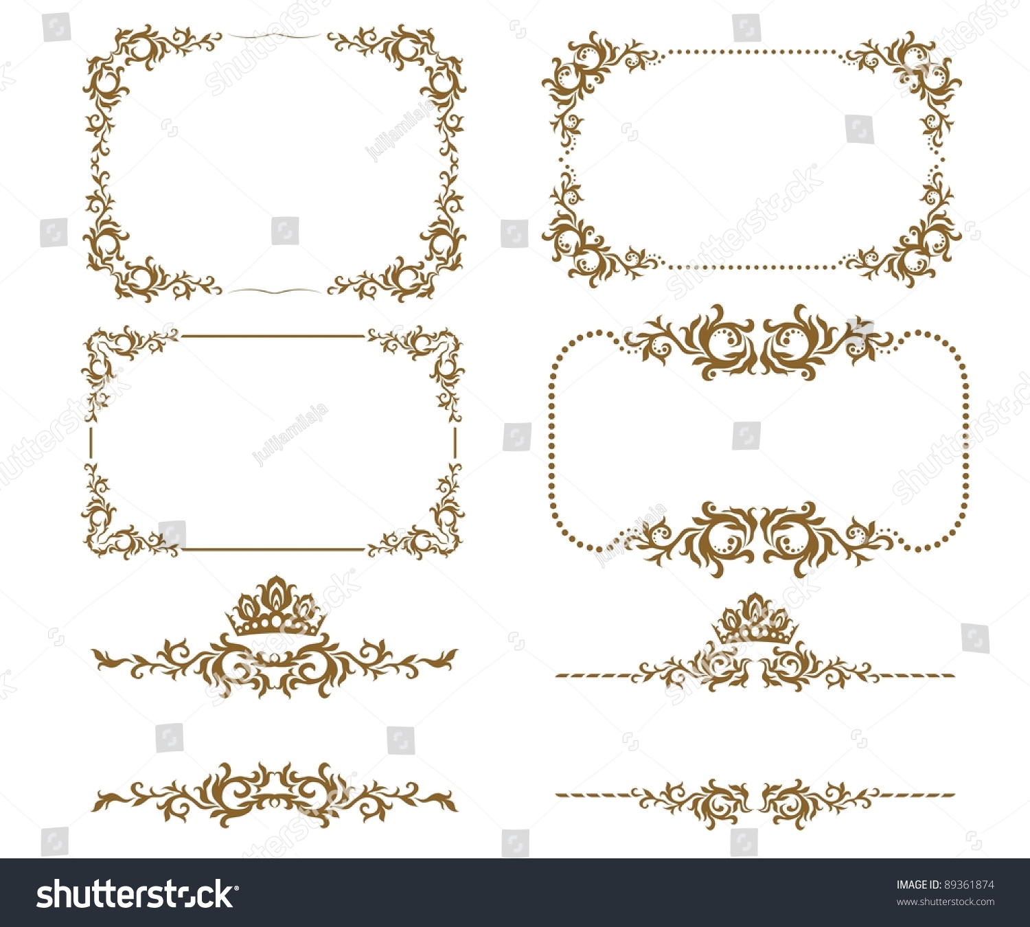 Vector Set Of Decorative Horizontal Elements, Border And Frame. Page ...