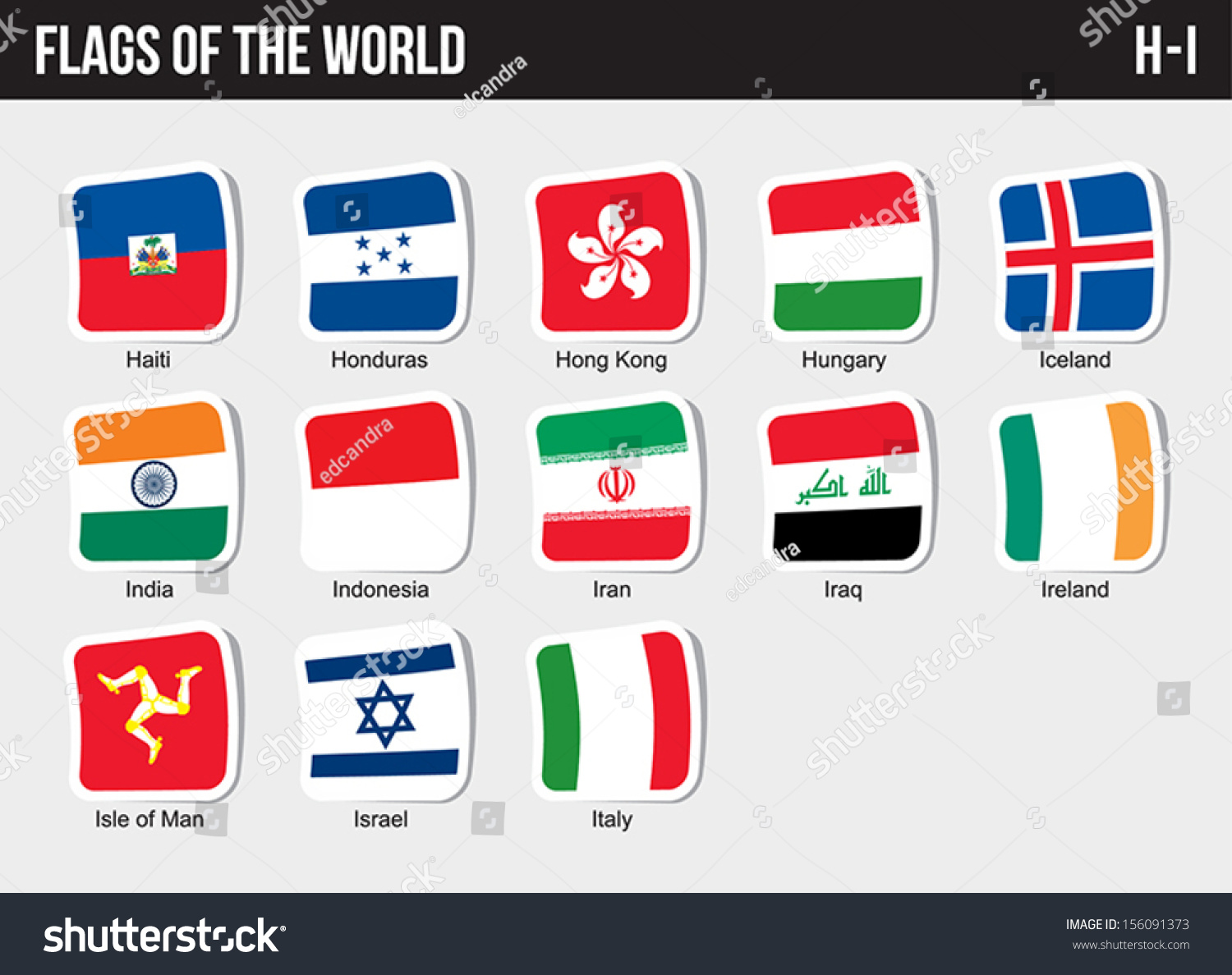 Vector Set Of Flags World Sorted Alphabetically H I 156091373 Shutterstock 5396