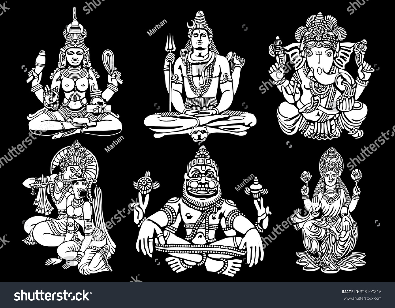 Vector set of Hindu Gods Vector set of Hindu Gods