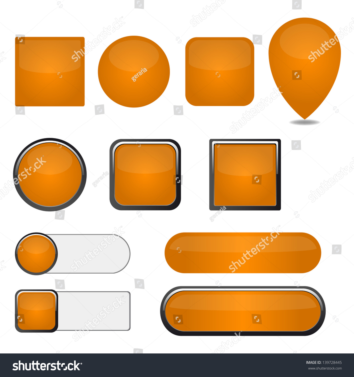 Vector Set Of Orange Web Buttons For Website 139728445 Shutterstock