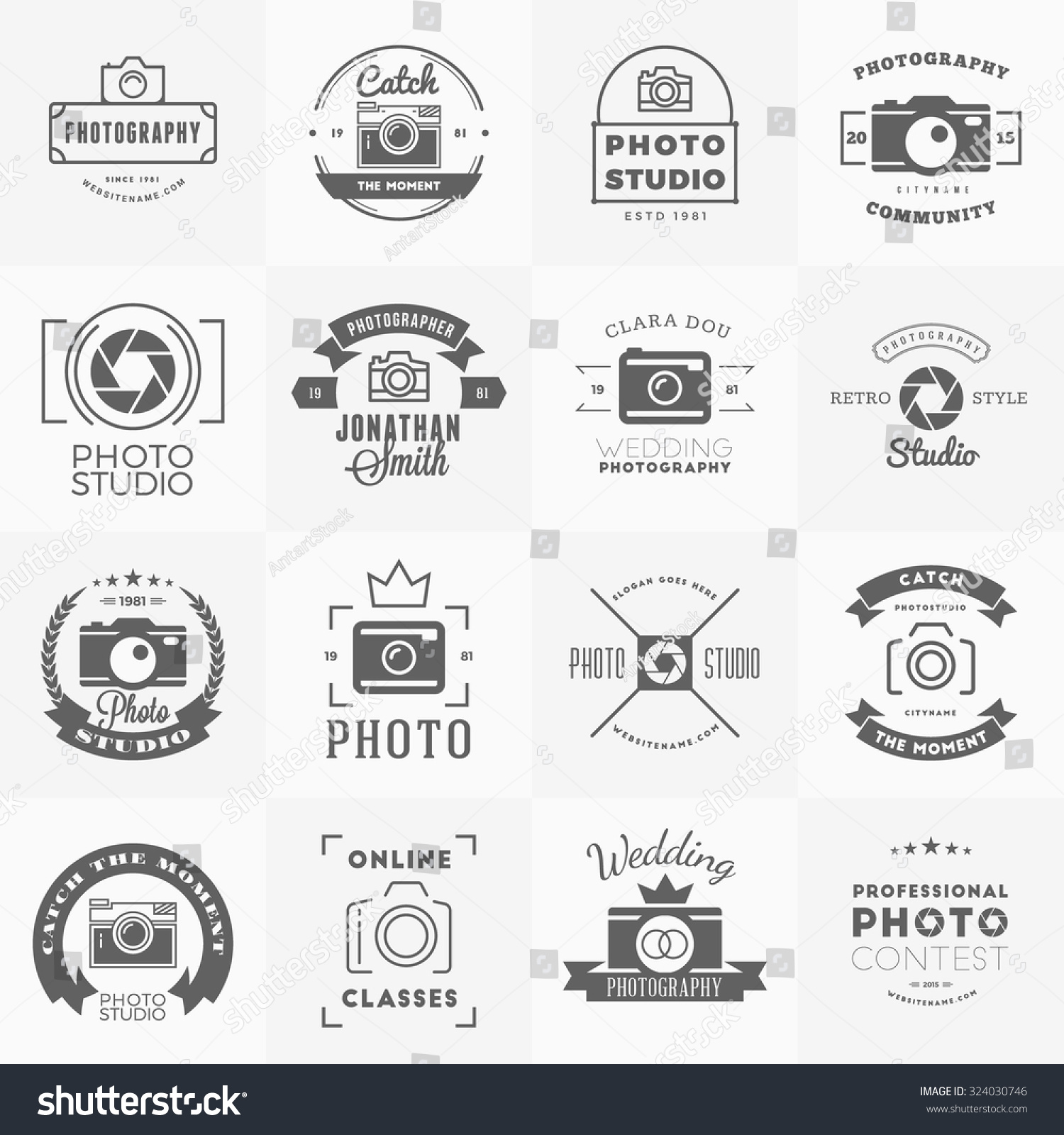 Vector Set Of Photography Logo Design Templates Photography Retro Vintage Badges And Labels Photography Label Templates