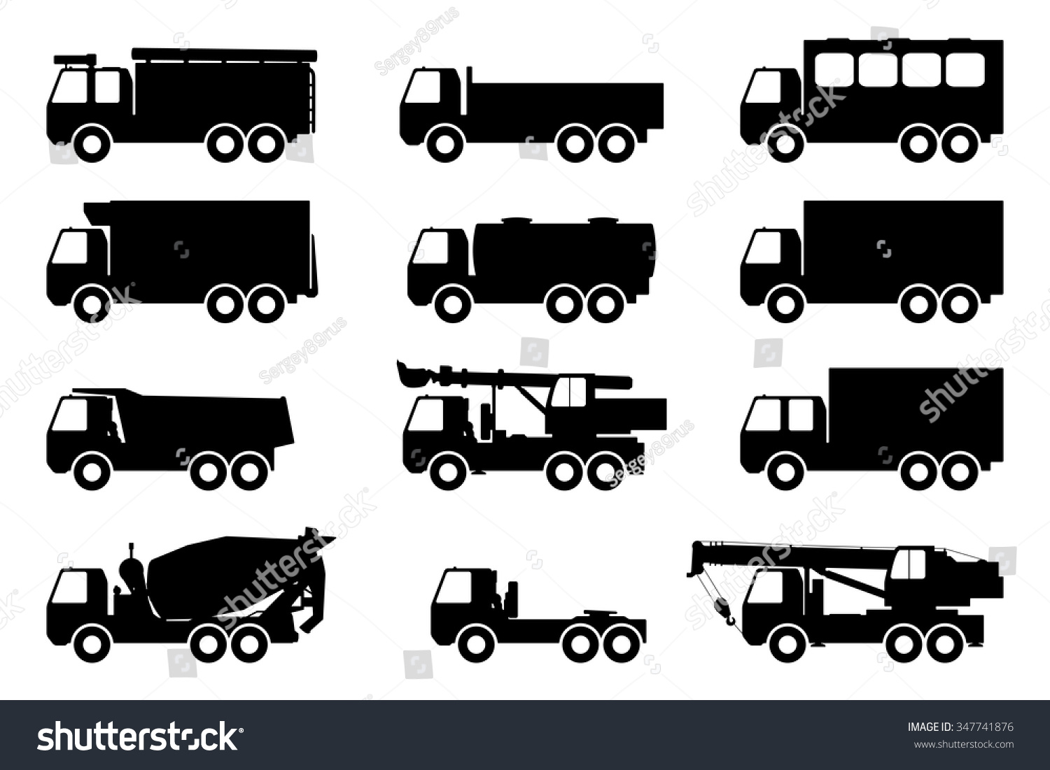 Vector Set Silhouettes Cargo Trucks Vector De Stock Libre De Regal As