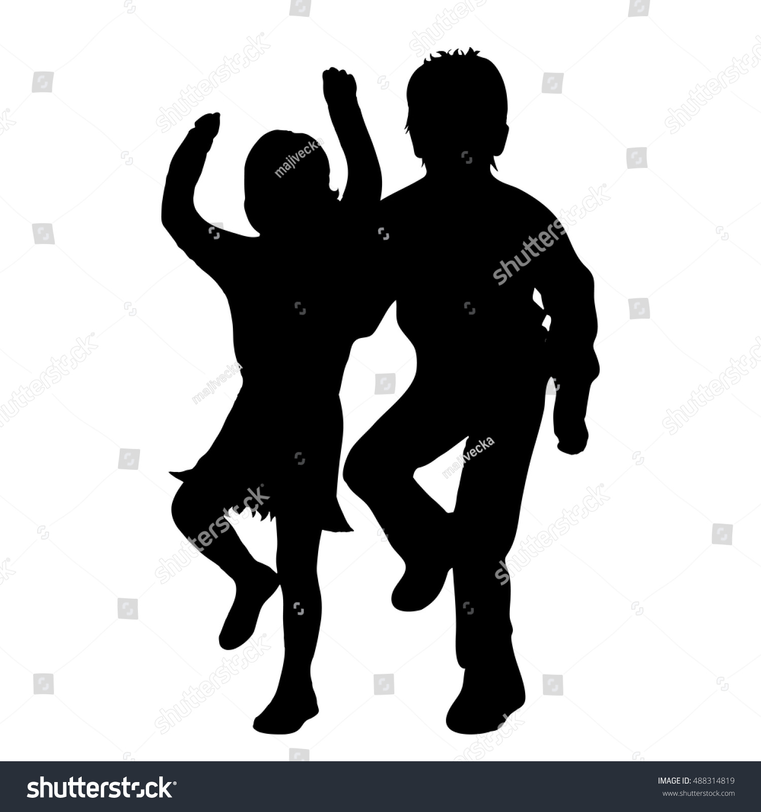 Vector Silhouette Friends On White Background Stock Vector 488314819