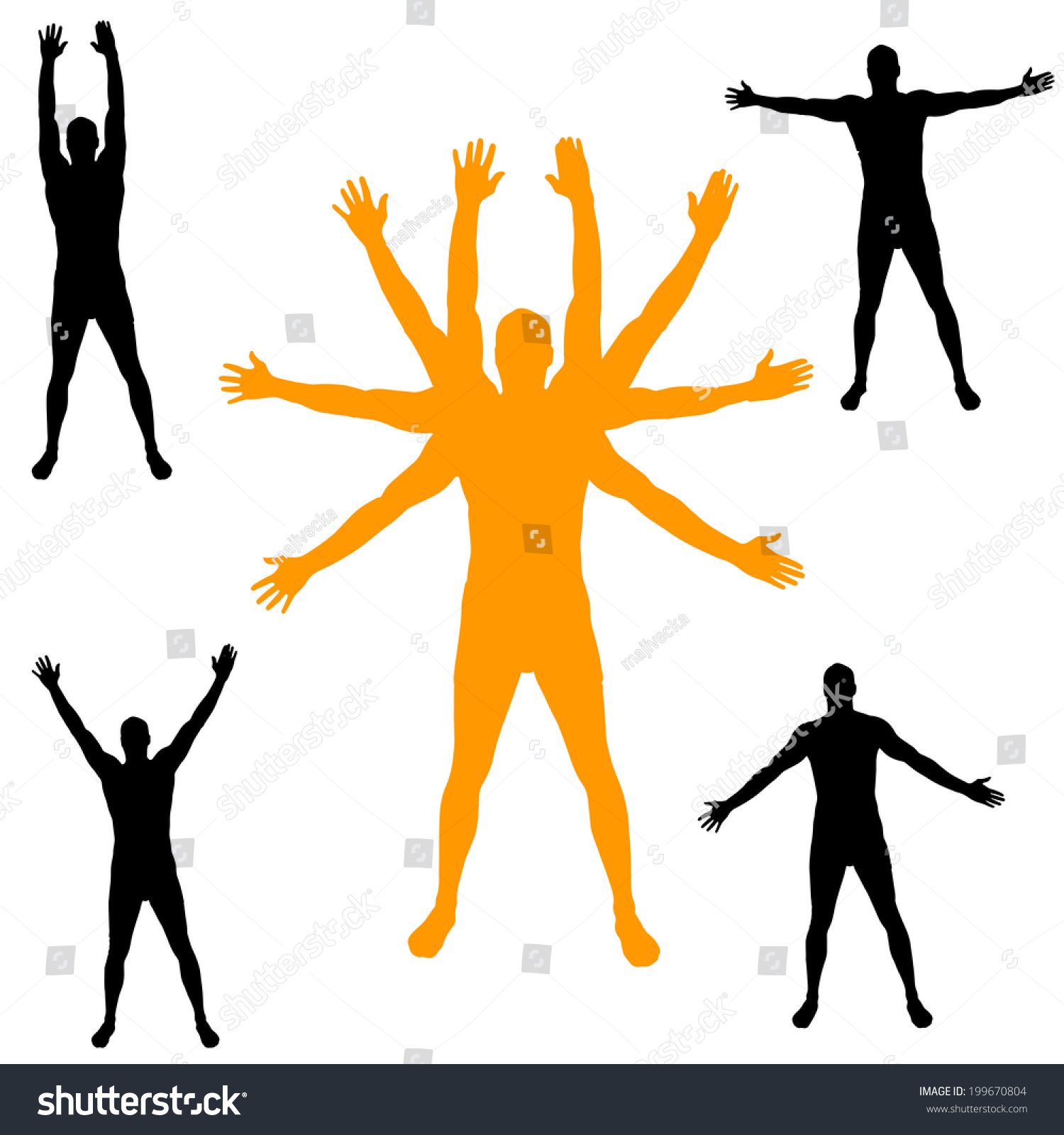 Vector Silhouette Of Man With Arms Outstretched 199670804 Shutterstock