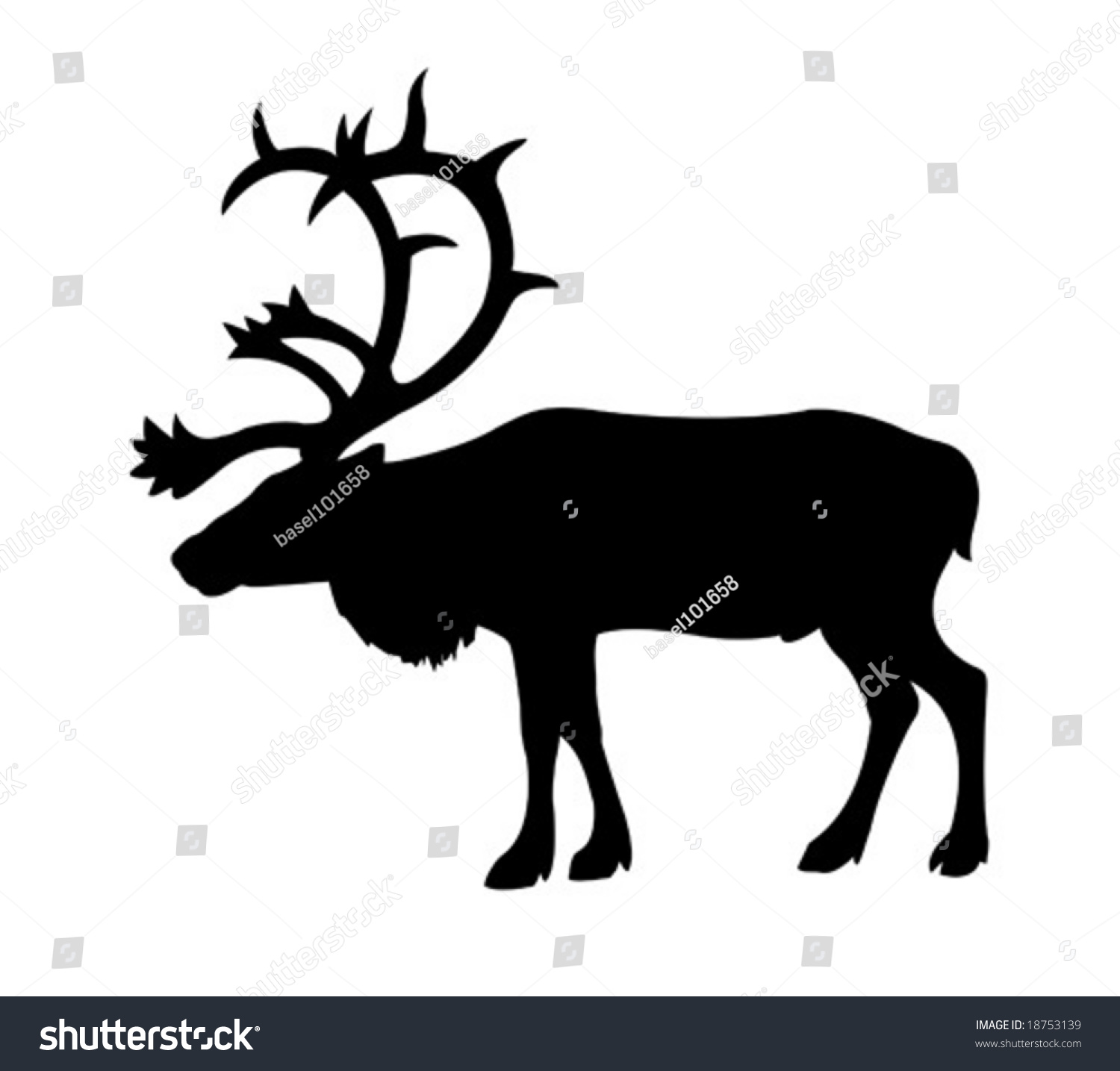 Vector Silhouette Of The Reindeer - 18753139 : Shutterstock