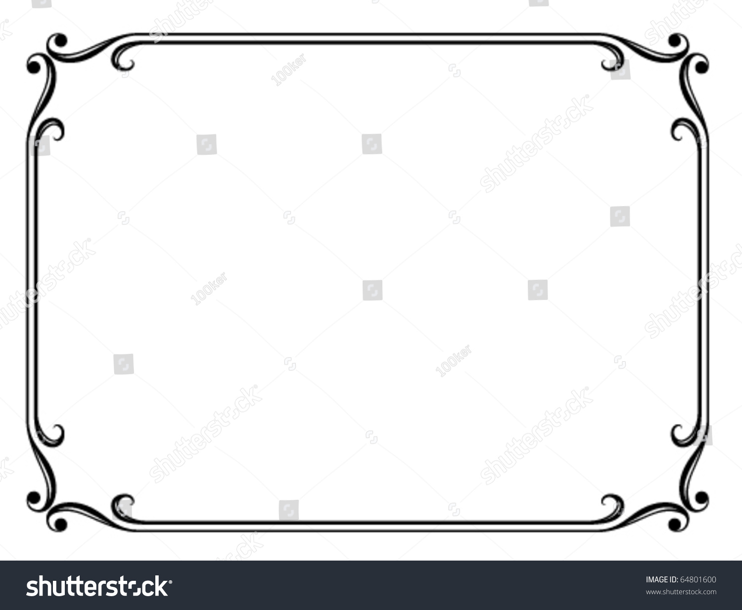 Vector Simple Black Ornamental Decorative Frame - 64801600 : Shutterstock