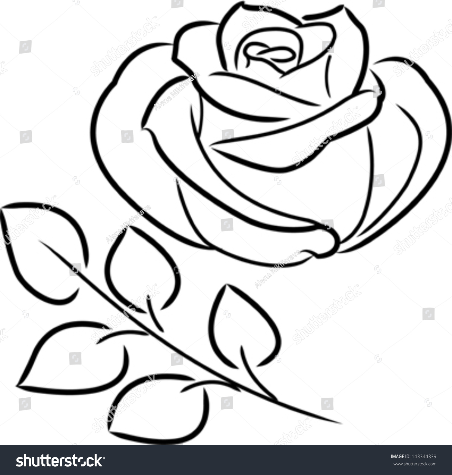 clipart rose outline - photo #47