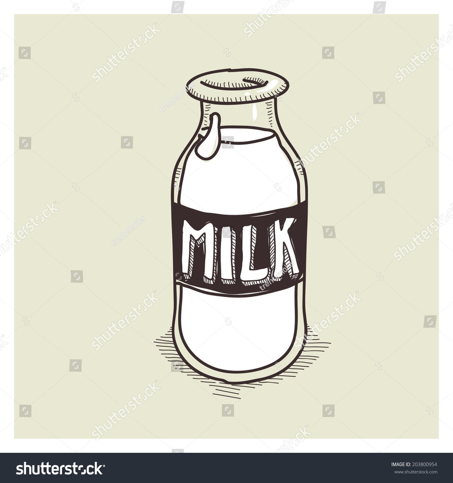 Vector Sketch Milk Bottle - 203800954 : Shutterstock