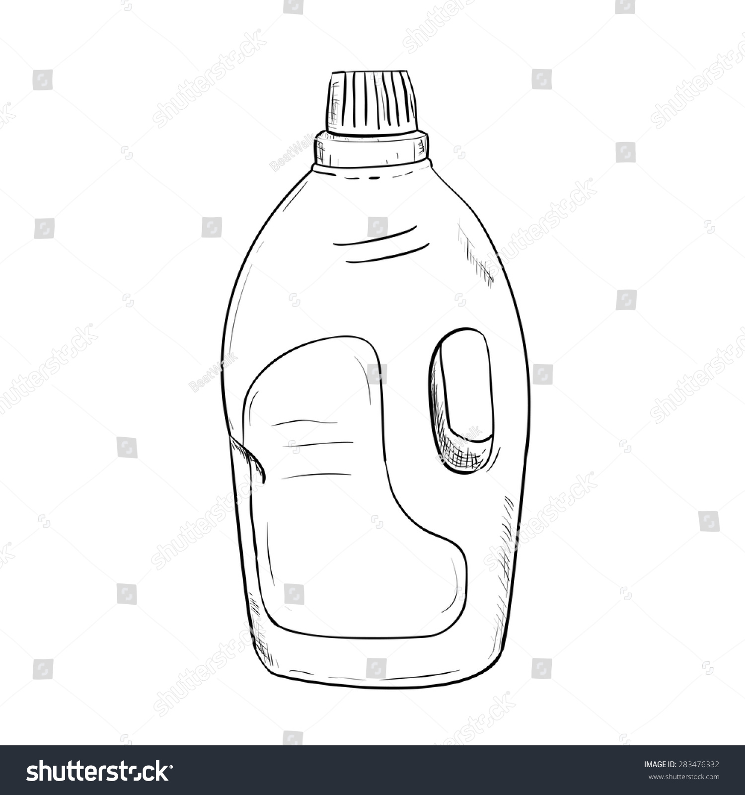 Vector Sketch Of Bottle. Hand Draw Illustration. - 283476332 : Shutterstock