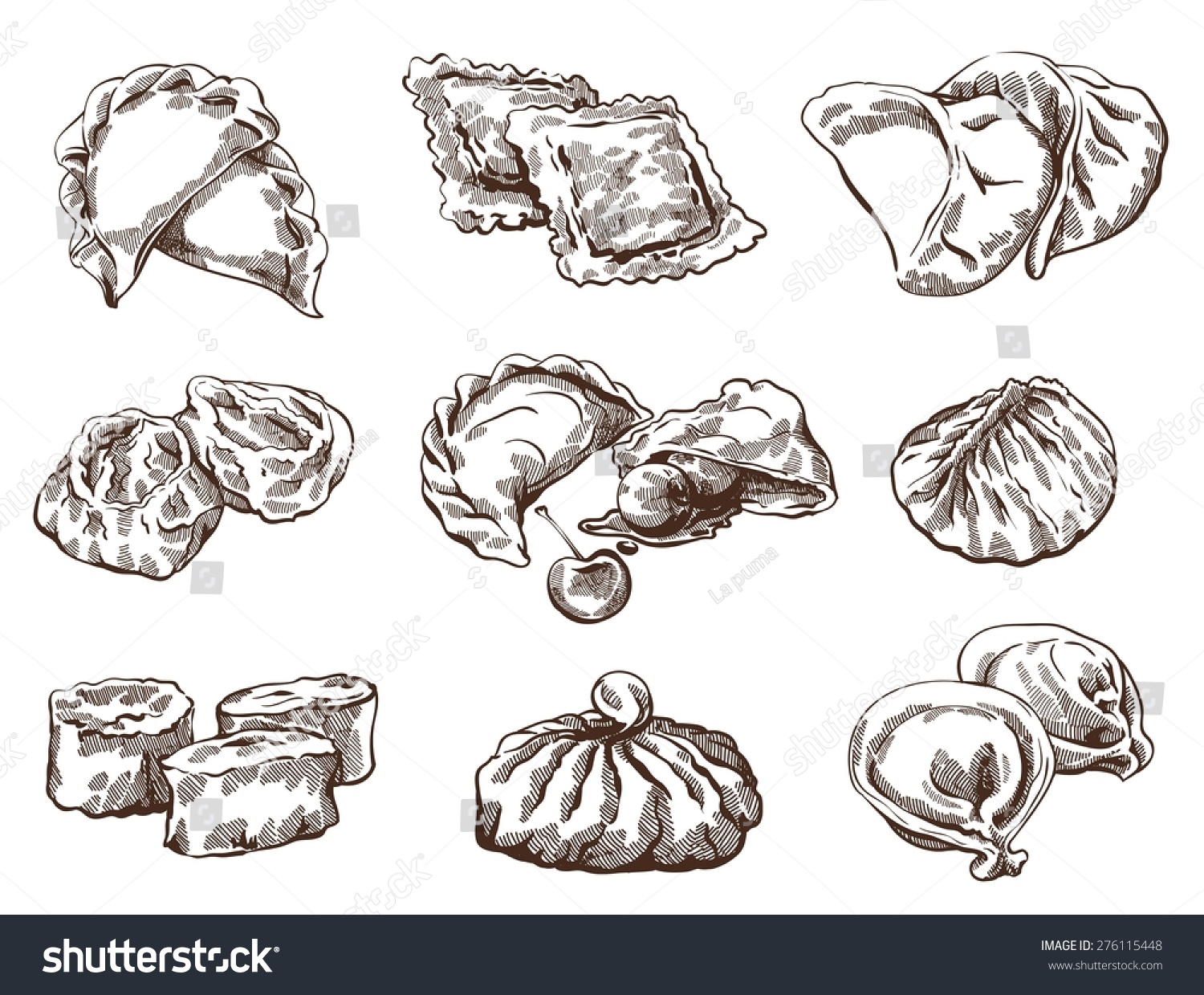 Vector Sketch Of Detailed Image With Dumplings 276115448 Shutterstock