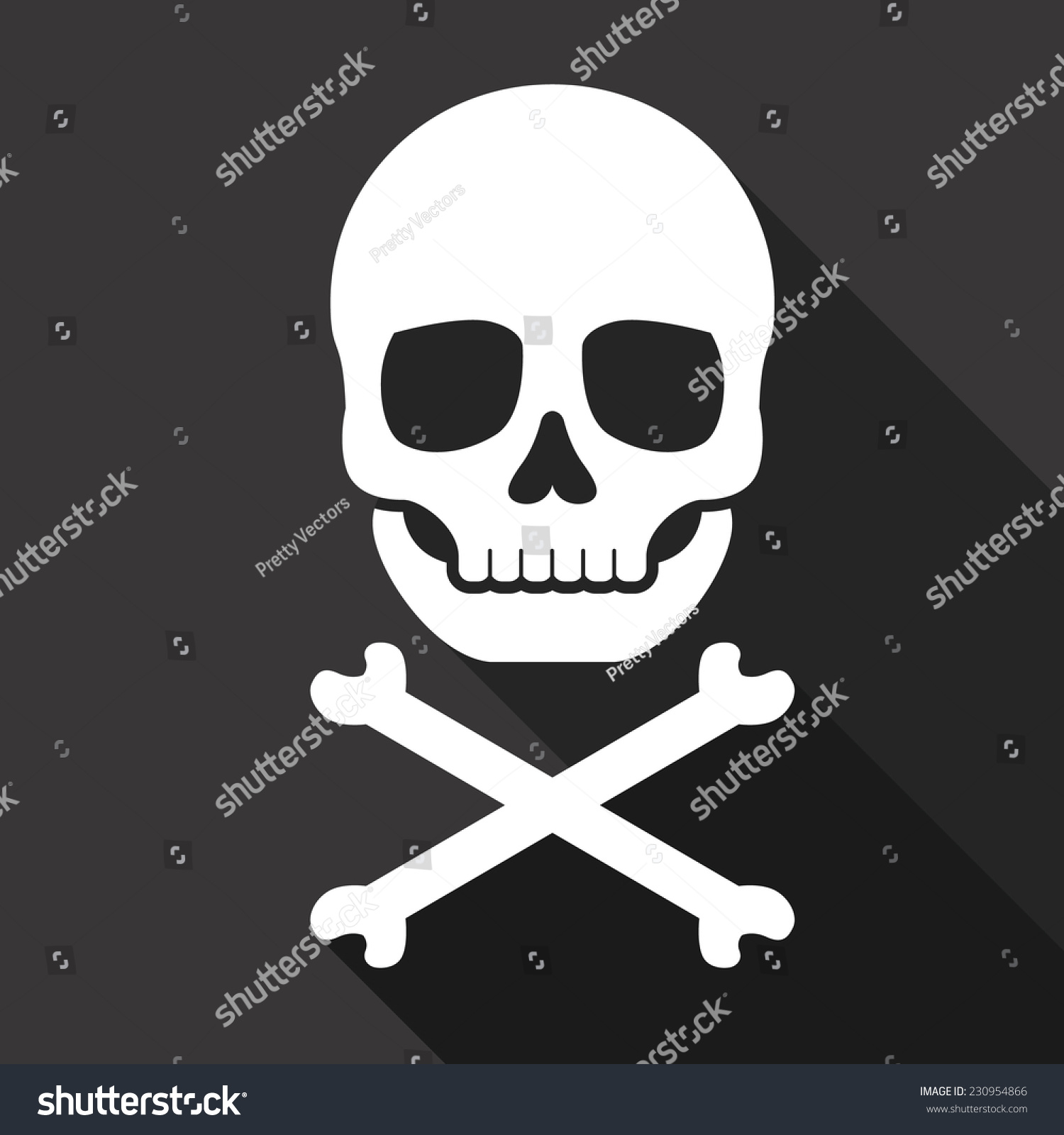Vector Skull Crossbones Flat Icon Stock Vector 230954866 - Shutterstock