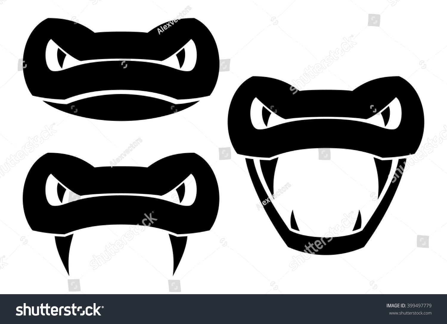 Vector Snake Logo Set Viper Head Stock Vector 399497779 ...