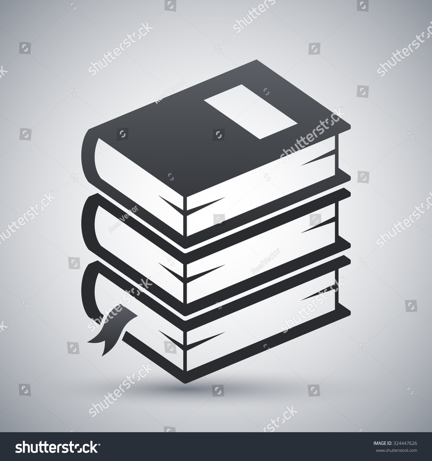 Vector Stack Of Books Icon - 324447626 : Shutterstock
