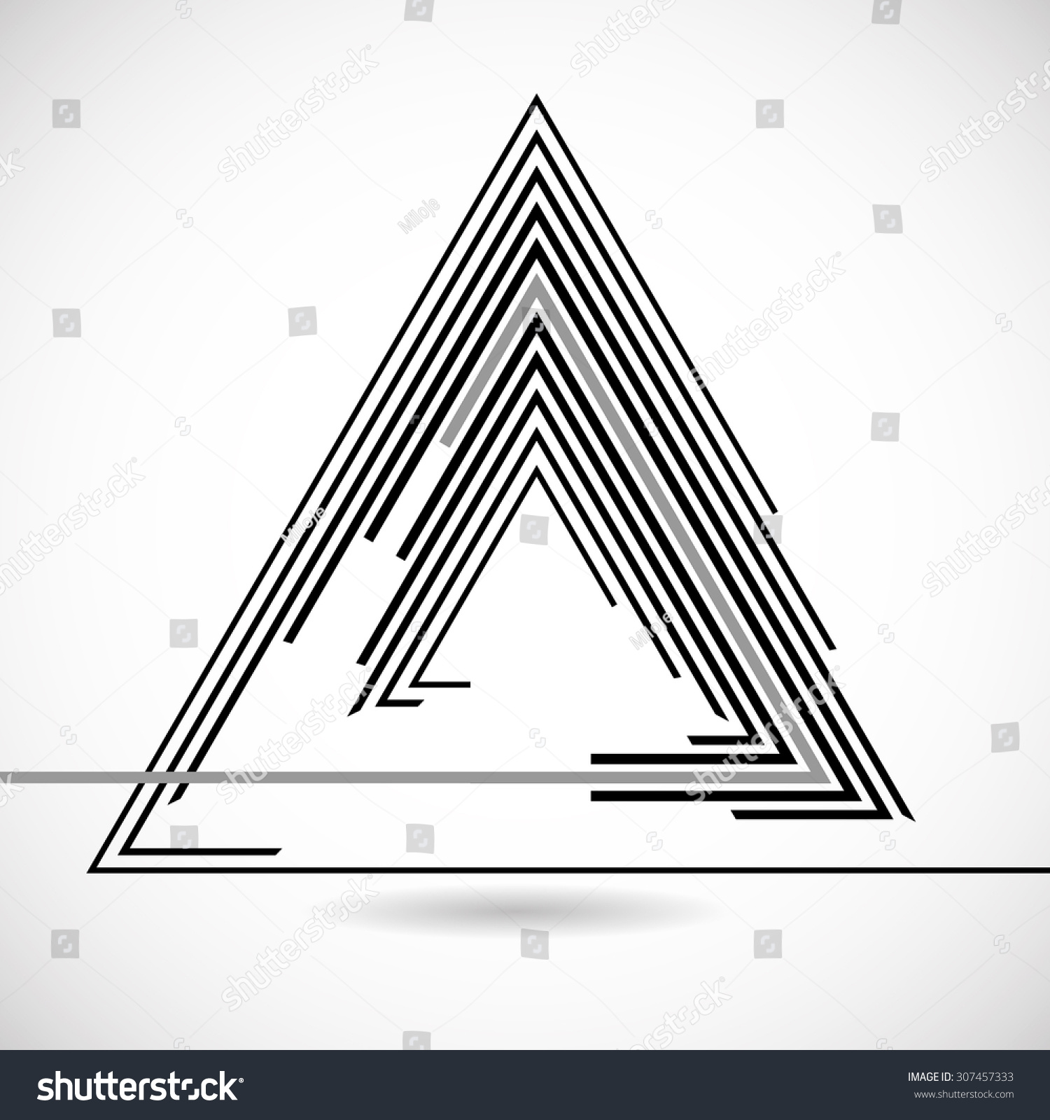 Vector Striped Triangle Line . - 307457333 : Shutterstock