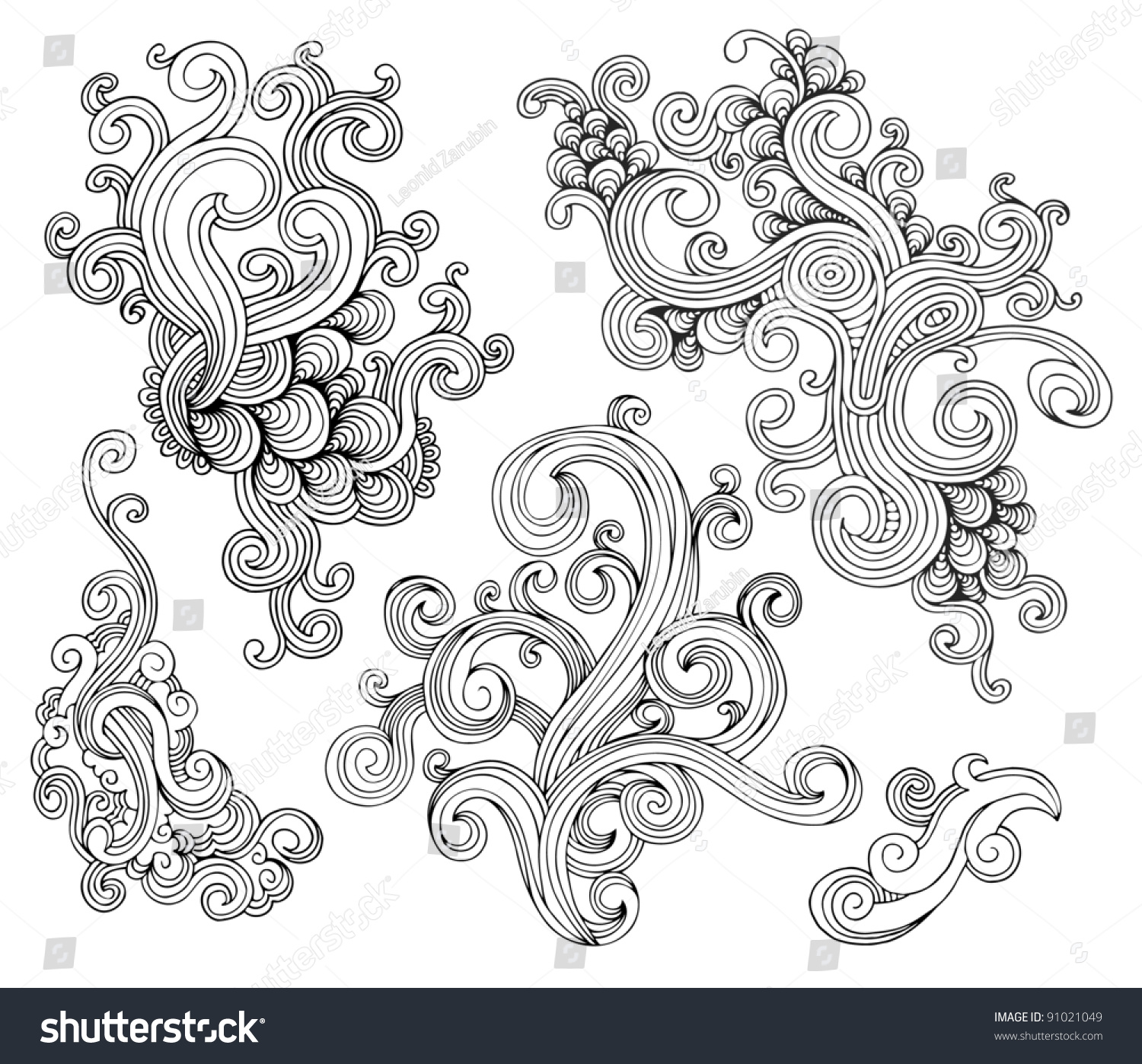 Vector Swirl Set - 91021049 : Shutterstock
