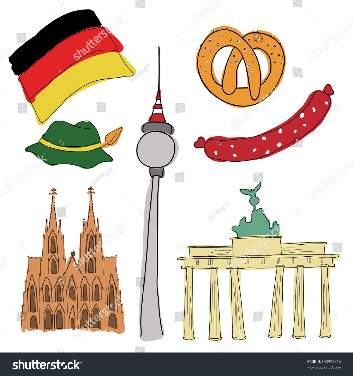 Vector Symbols Germany Stock Vector 188959316 - Shutterstock